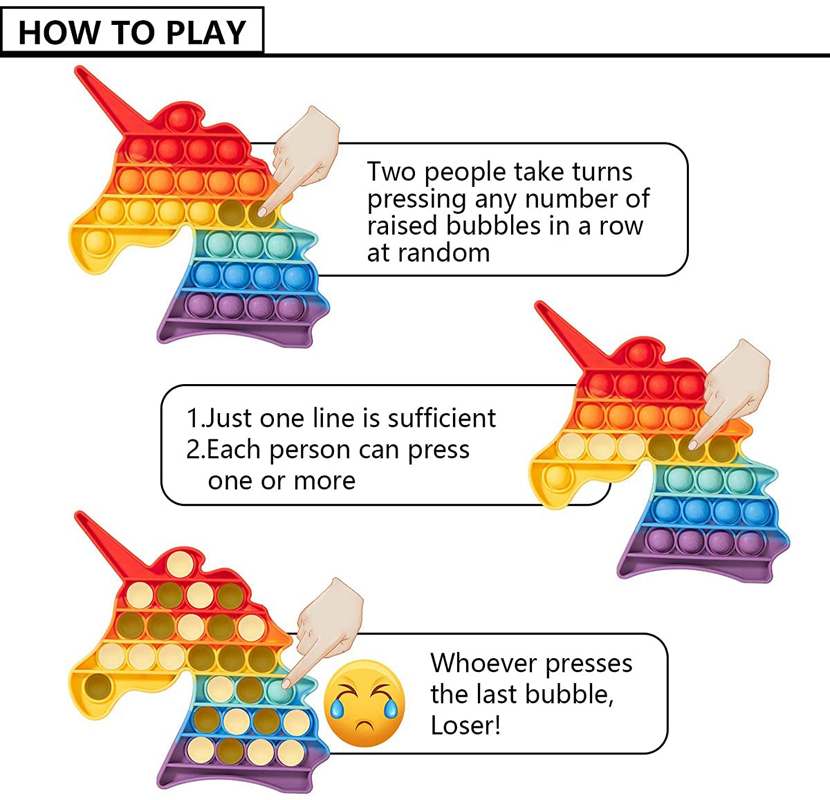 Unicorn Rainbow Pop Its Sensory Fidget Toy 6