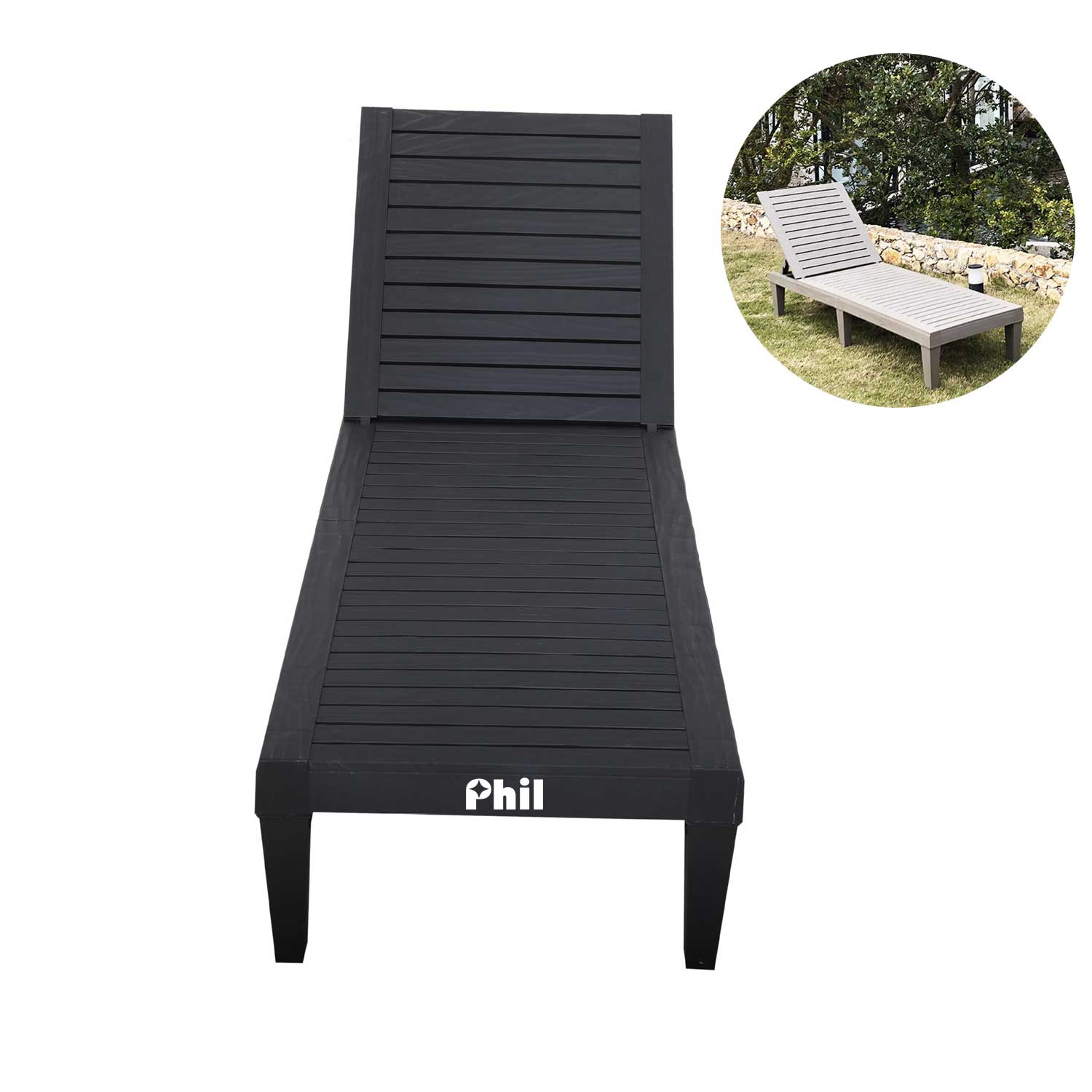 Poolside Sun Lounger – Beach Chair w/ Cushion