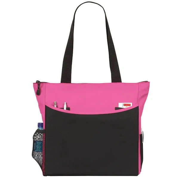 Promotional 600D Polyester Zippered Tradeshow Tote Bag 10