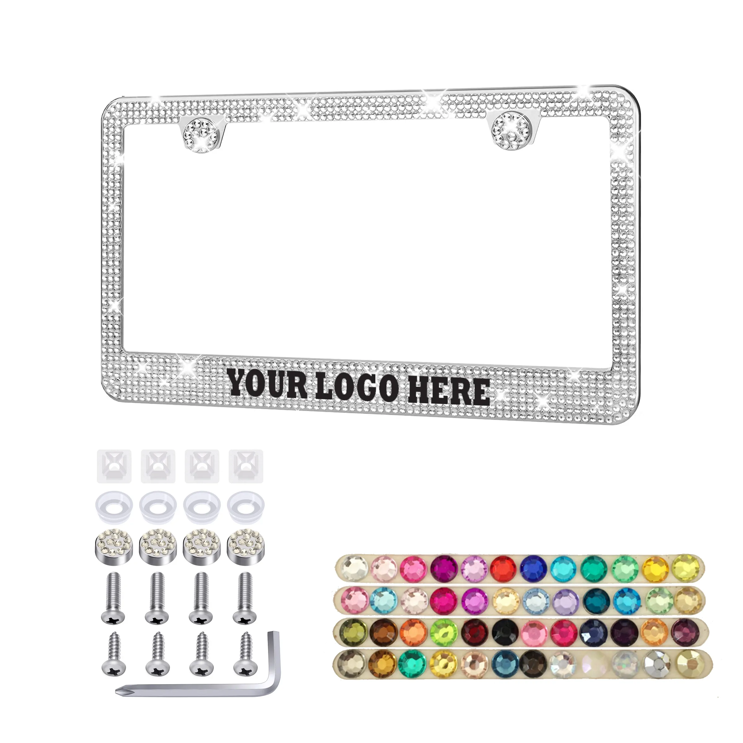 Rhinestone Bling Car License Plate Frame