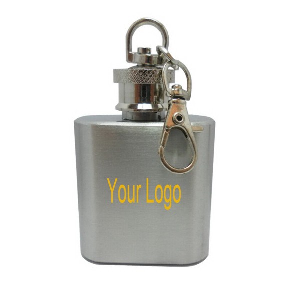 Mini 1oz Stainless Steel Flask With Keychain 1