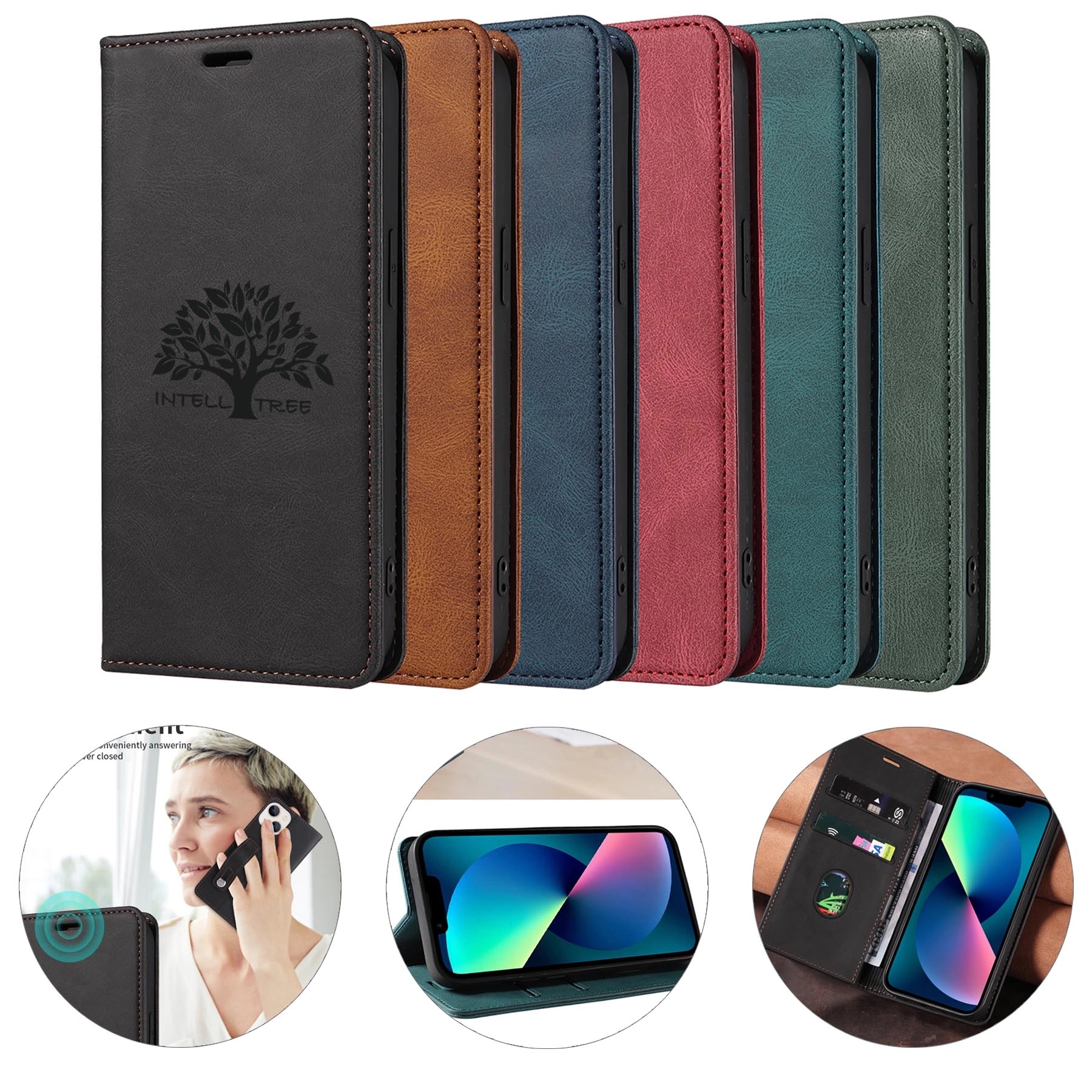 PU Leather Flip Wallet Phone Case 10