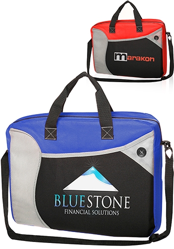 Colored Briefcase-Messenger Bags- 15"W x 12"H, custom messenger bag with logo imprint 2