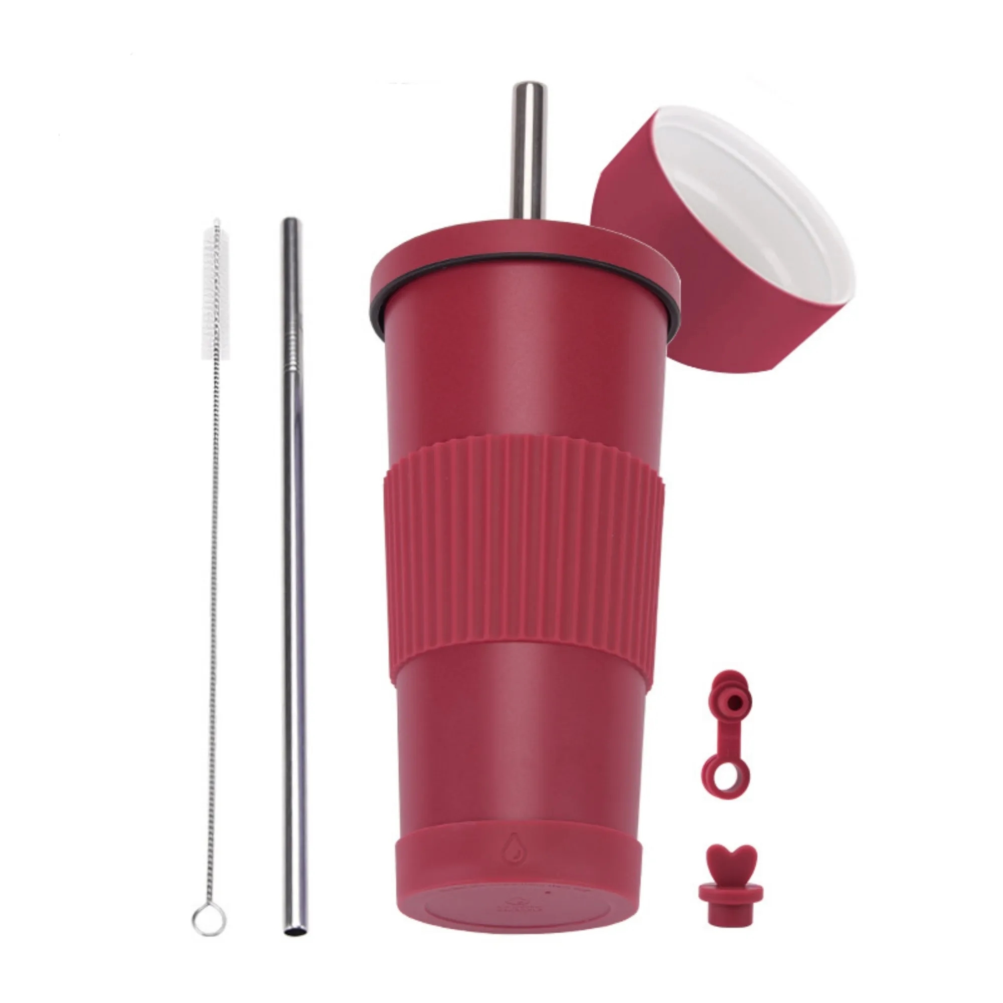 24oz Stainless Steel Straw Cup With Ceramic Inner Liner 16