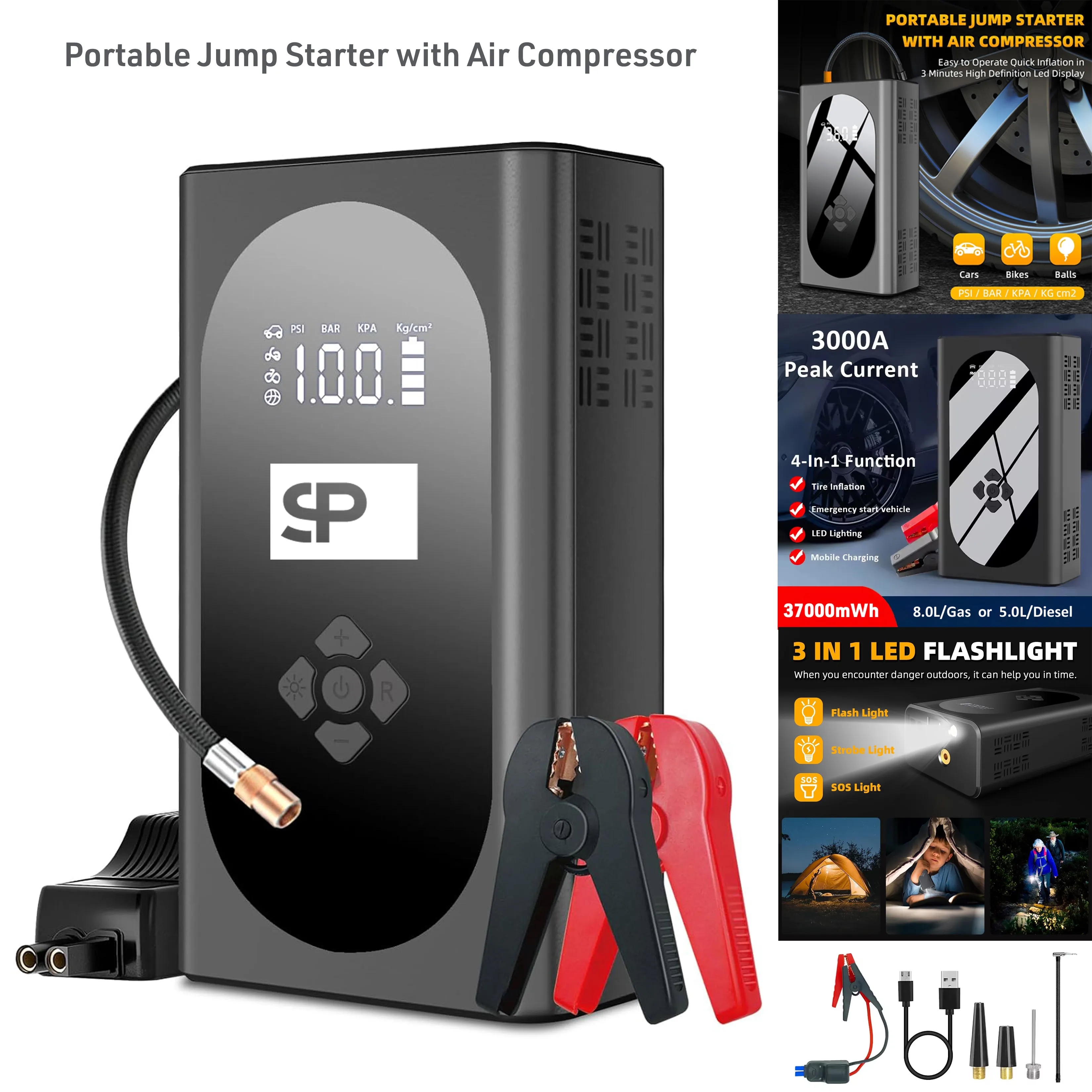 Multi-function Portable Car Emergency Jump Starter 5