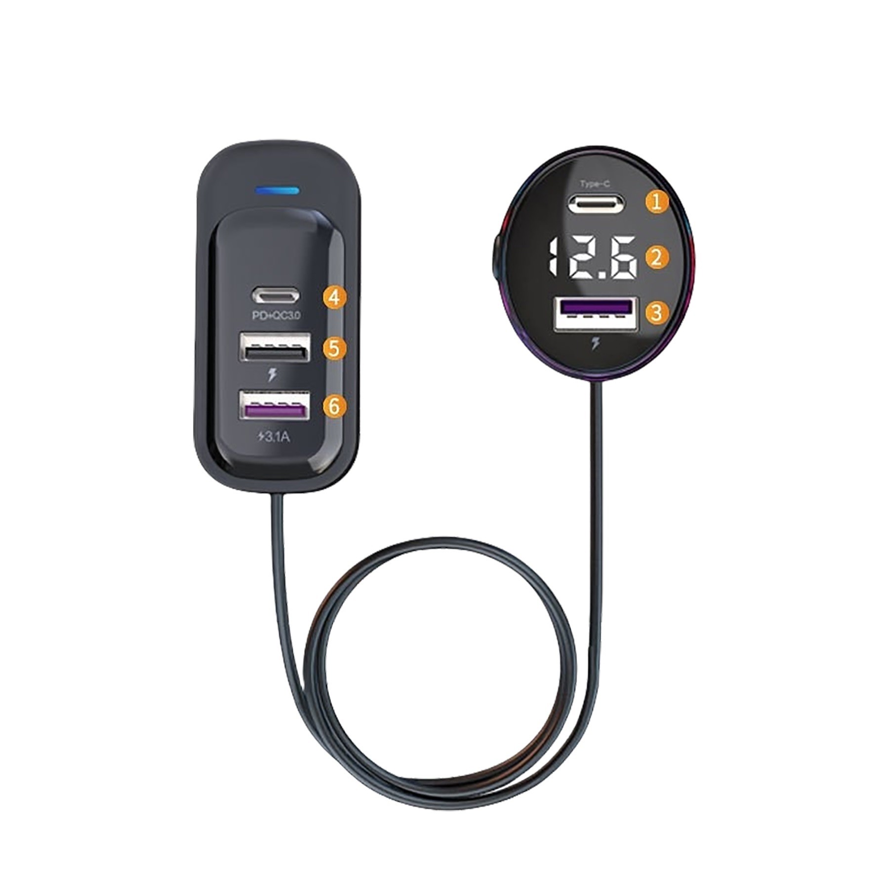 Multi Port Car Charger 3