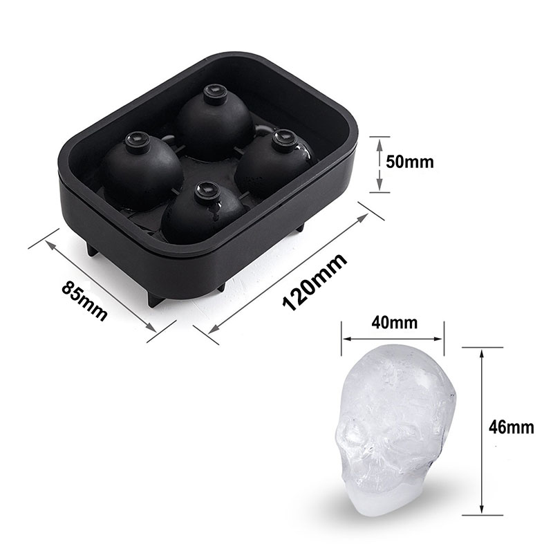 4 in 1 Skull Human Head Ice Mould Model 3