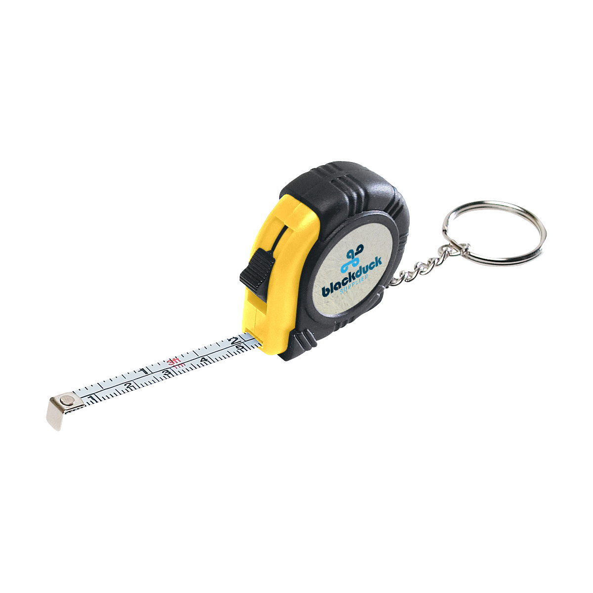 Rubber Tape Measure Key Tag With Laminated Label 10