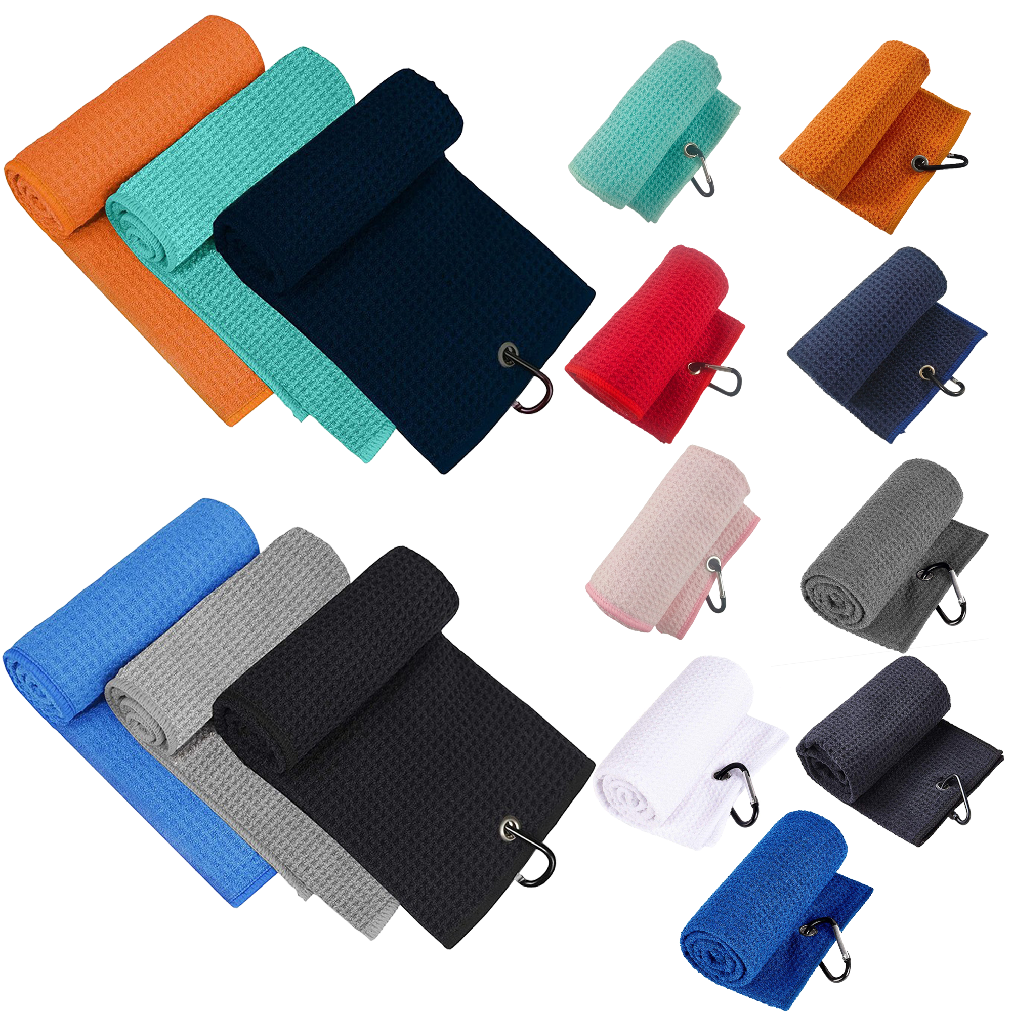 15.8"x19.7" Tri-Fold Microfiber Golf Towel