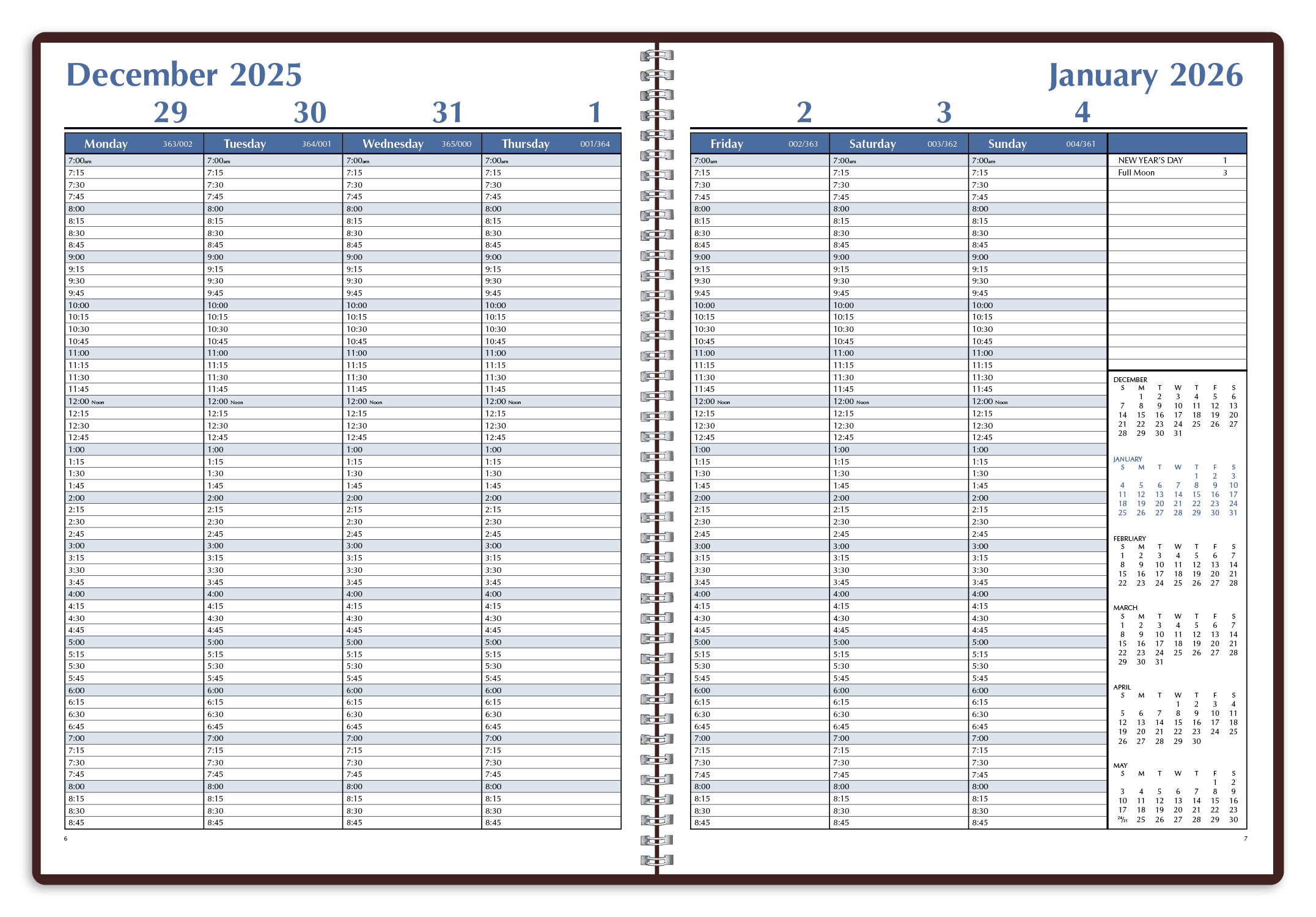 Triumph® Calendars Weekly Time Manager 44