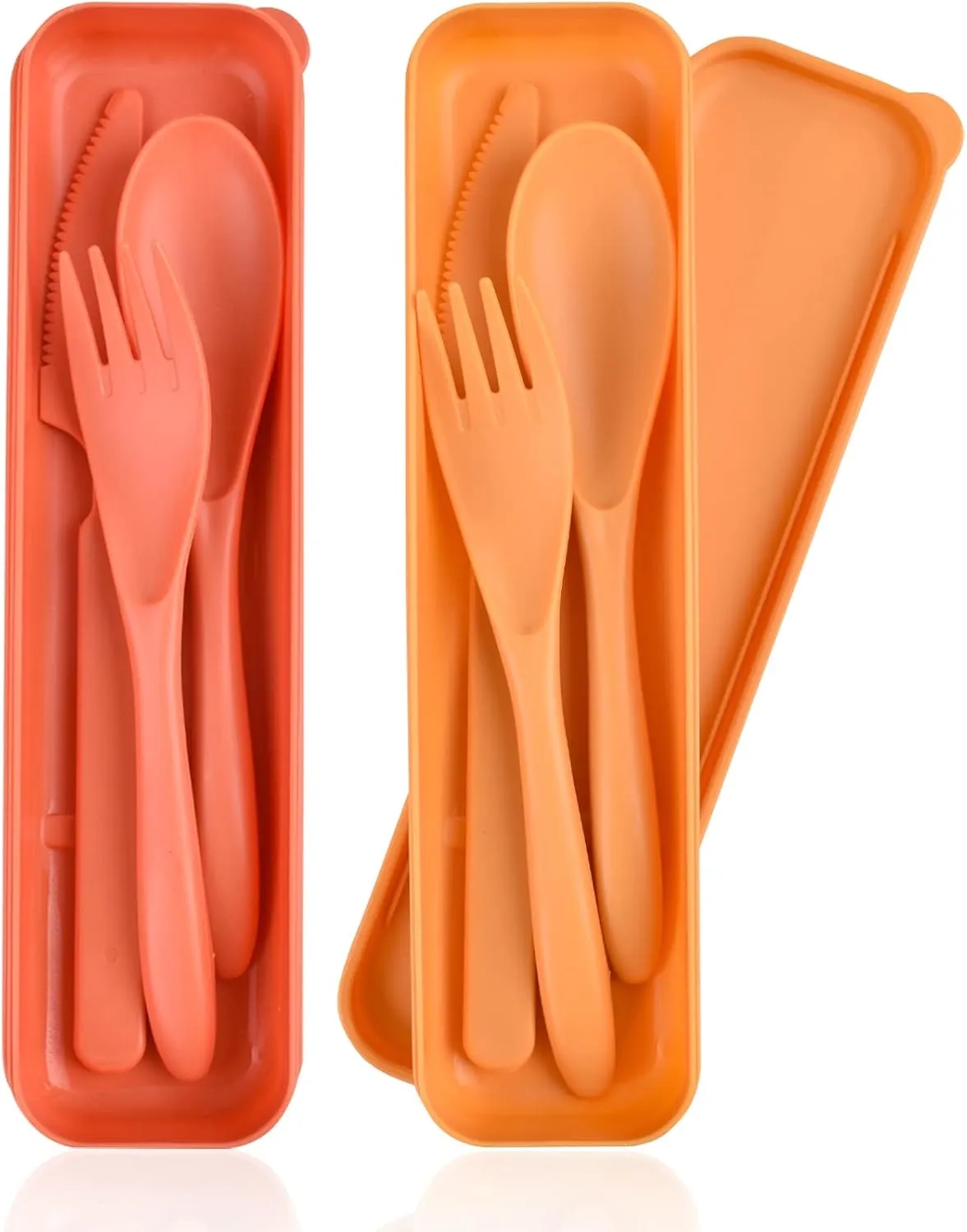 Travel Cutlery Set with Case,Plastic Forks Spoon Tableware. 2