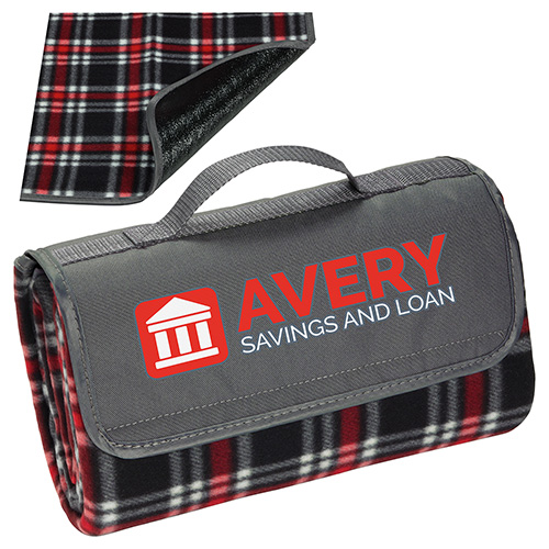 Plaid Barrel Fleece Picnic Blanket 38