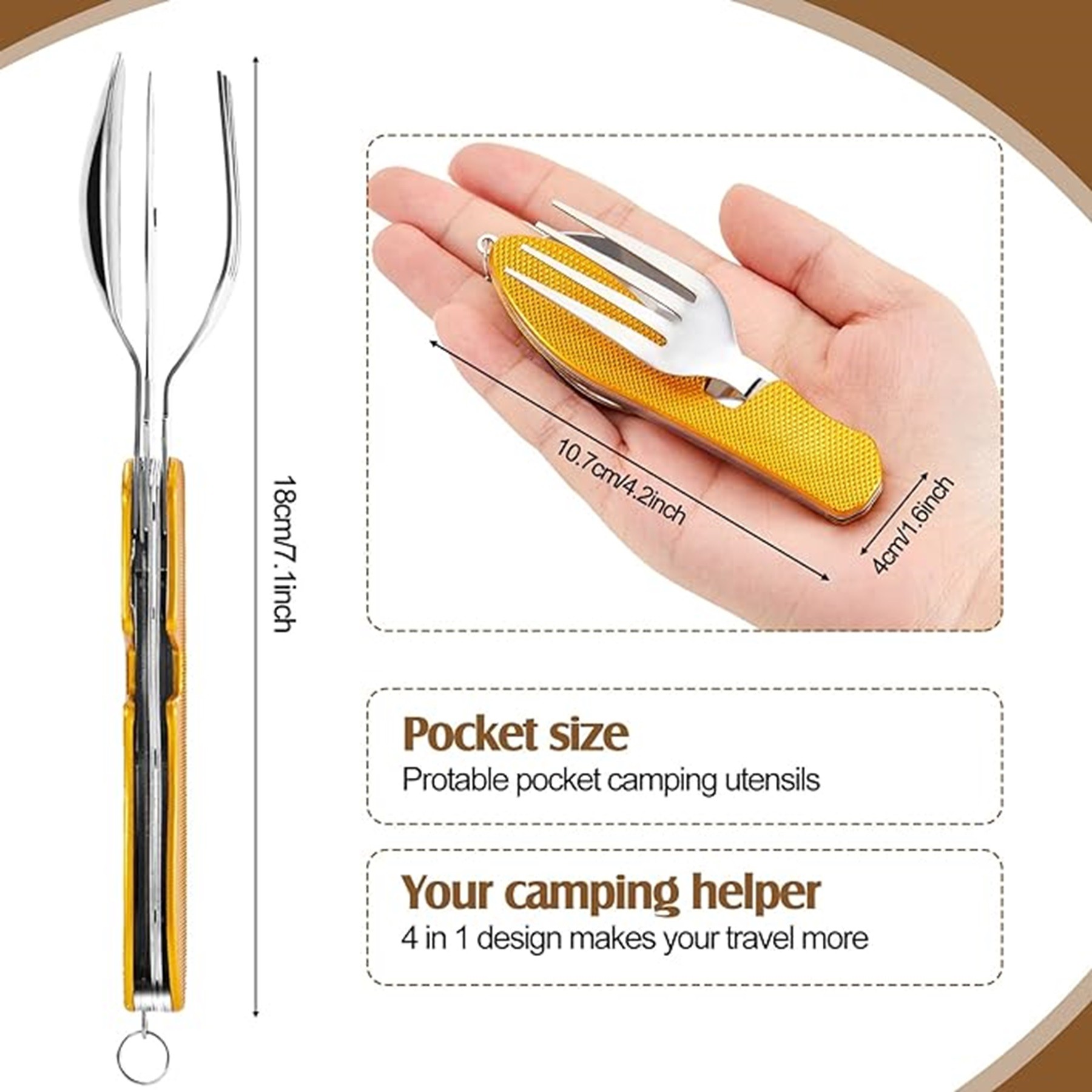 Multi-Functional Folding Cutlery Detachable Fork And Spoon 7