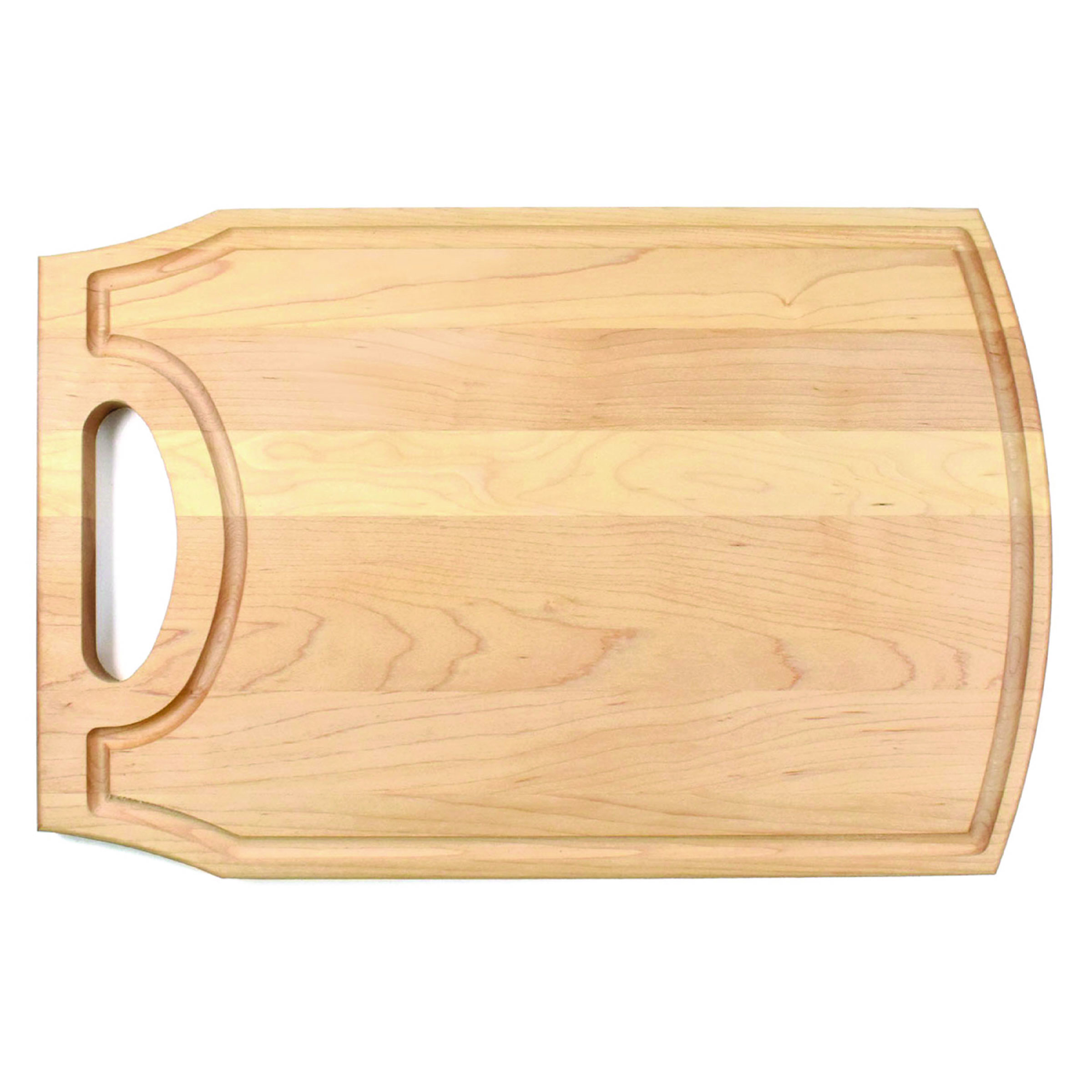 10 1/2" x 16" x 3/4" Maple Cutting Board with Handle & Juice Groove 4