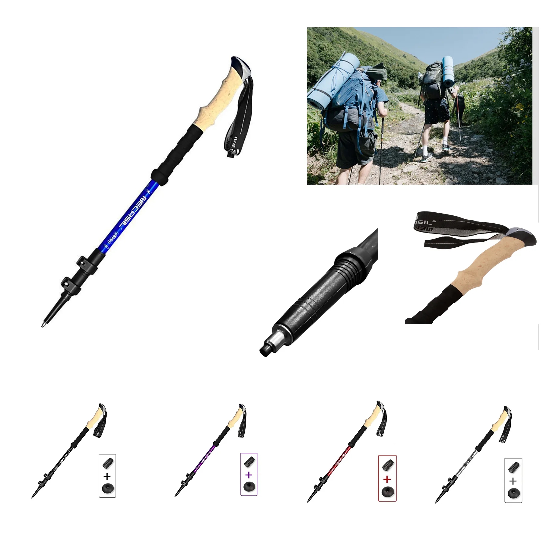 Adjustable Quick Lock Trekking Poles 4