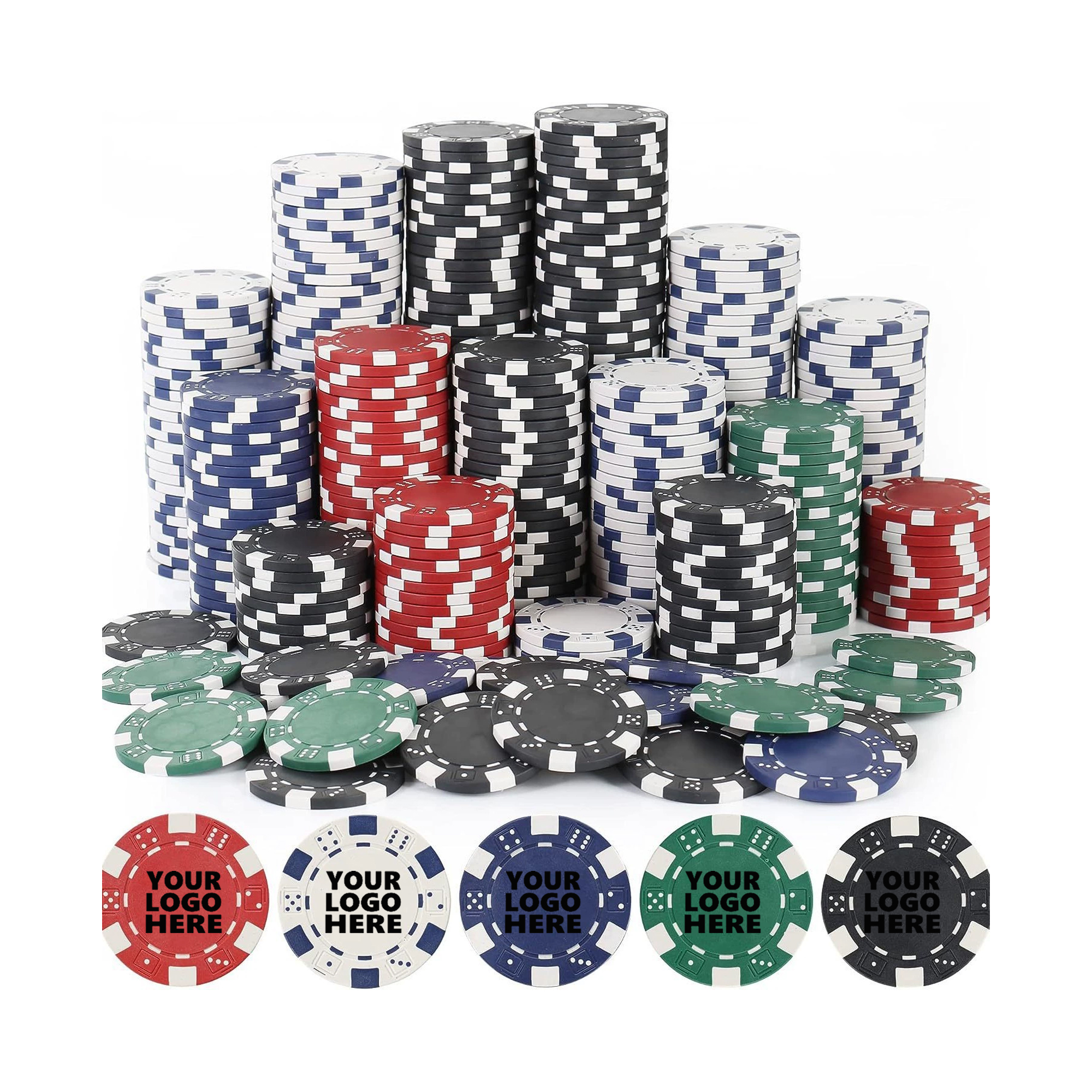 Moq100 0.03Lbs Texas Hold'em Casino Chips - Custom Logo 1