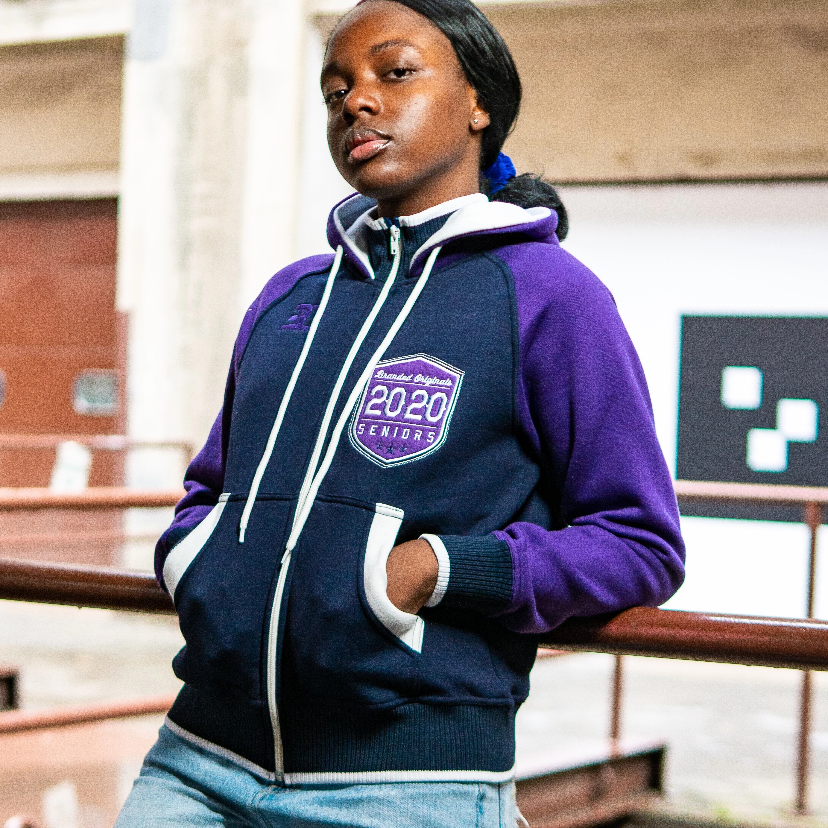 Custom Cotton Hoodie With Varsity Collar 3