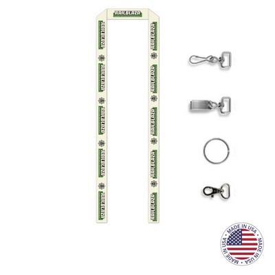 USA Made Full Color Digitally Sublimated Lanyard - 3/8" w/ Clip Choice