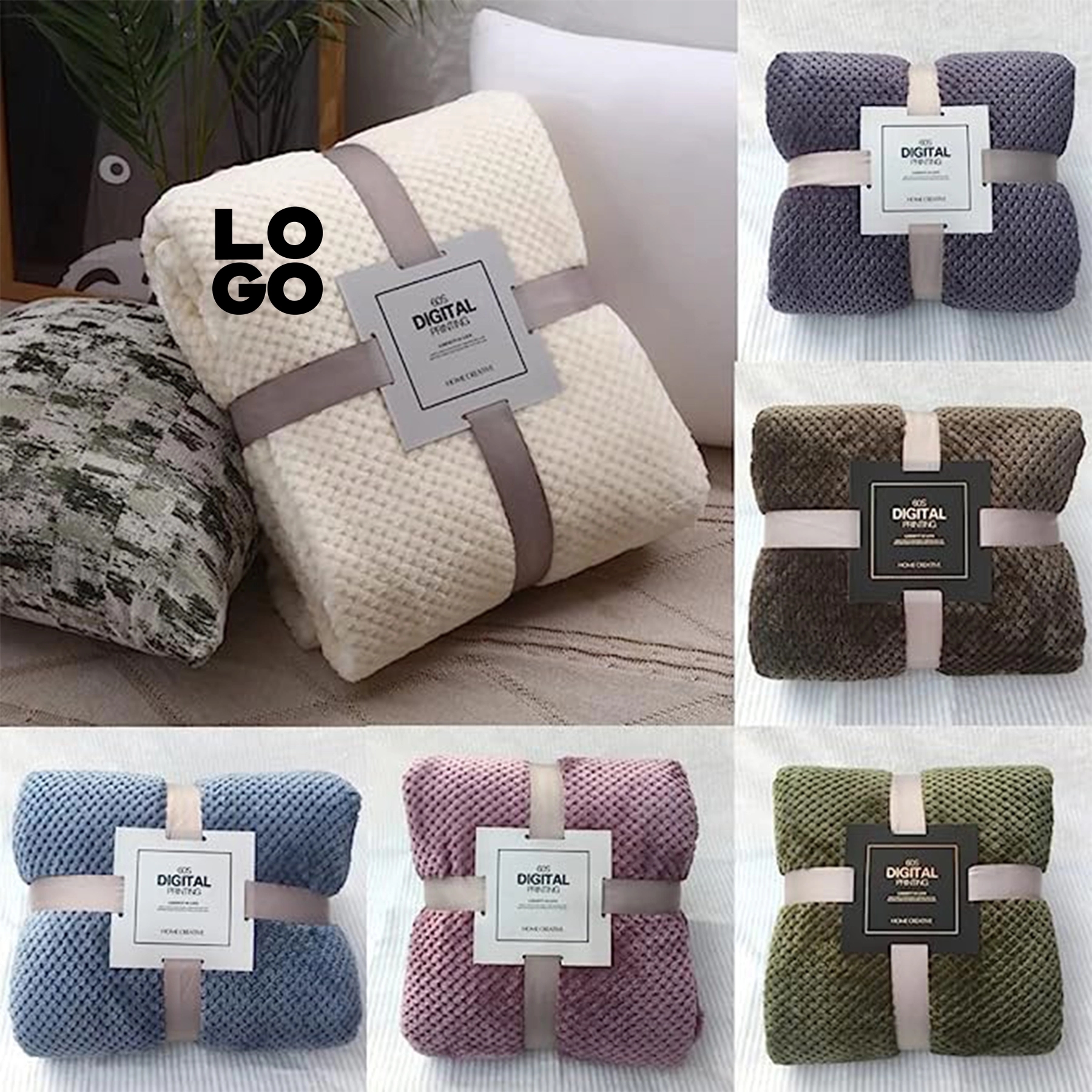 Large Mesh Flannel Throw Blanket 2
