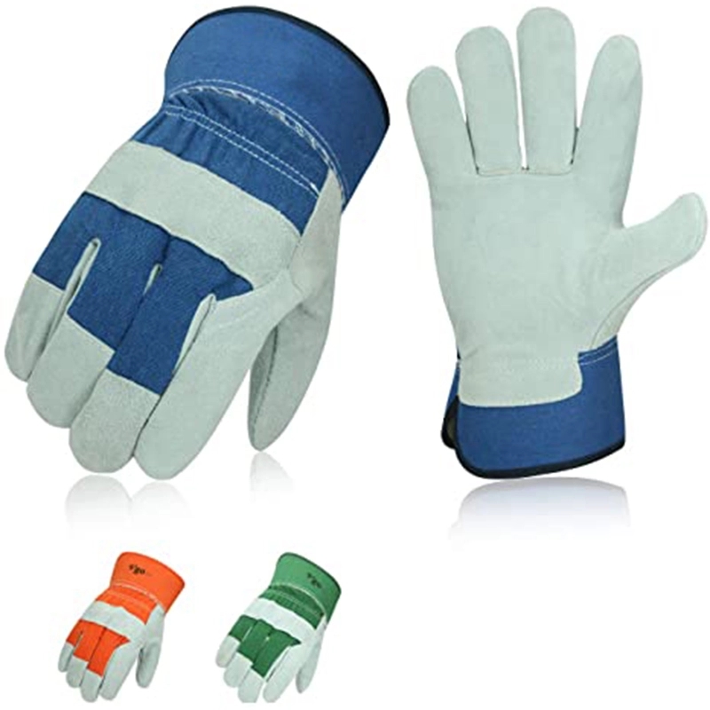 Double leather men's work gloves 2
