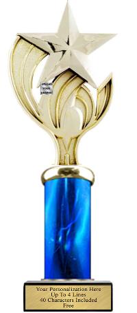 TROPH-EASE Trophy, 12" 1 column, Wood Base 1