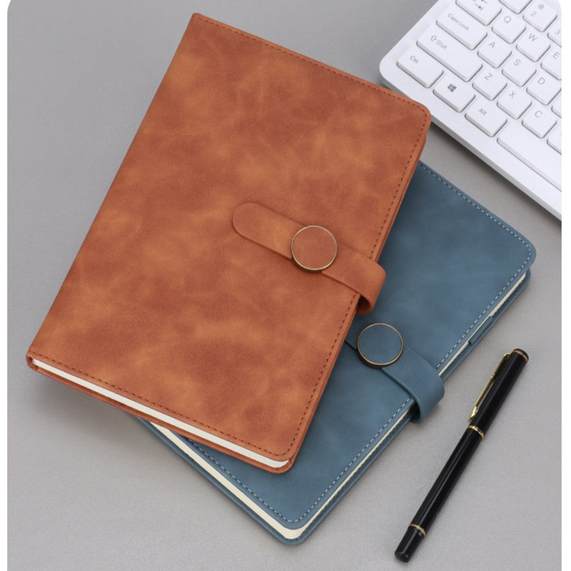 A5 PU Leather Hardcover Notepad W/Round Metal Buckle 17