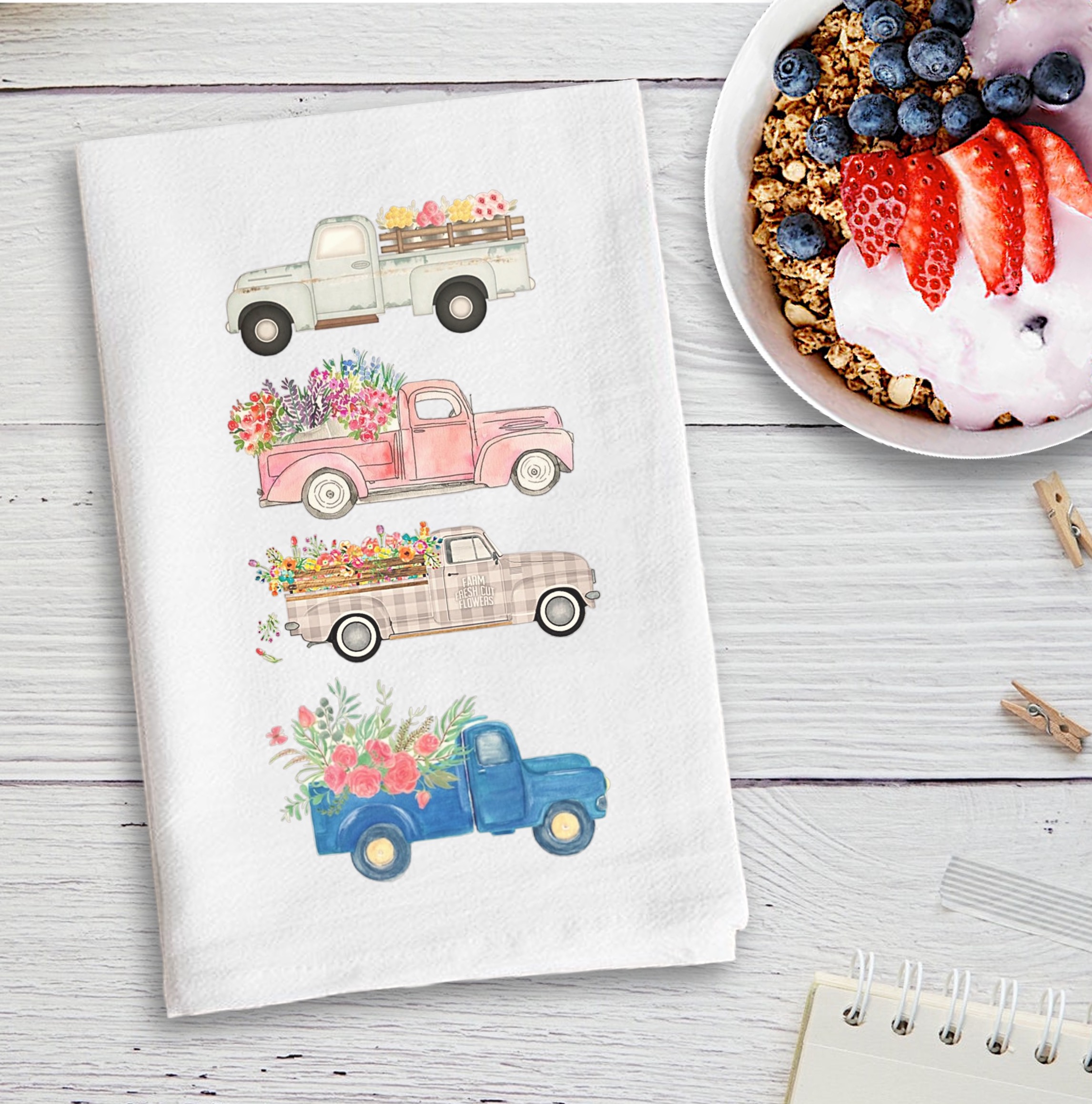 White Vintage Flour Sack Tea Towel 19