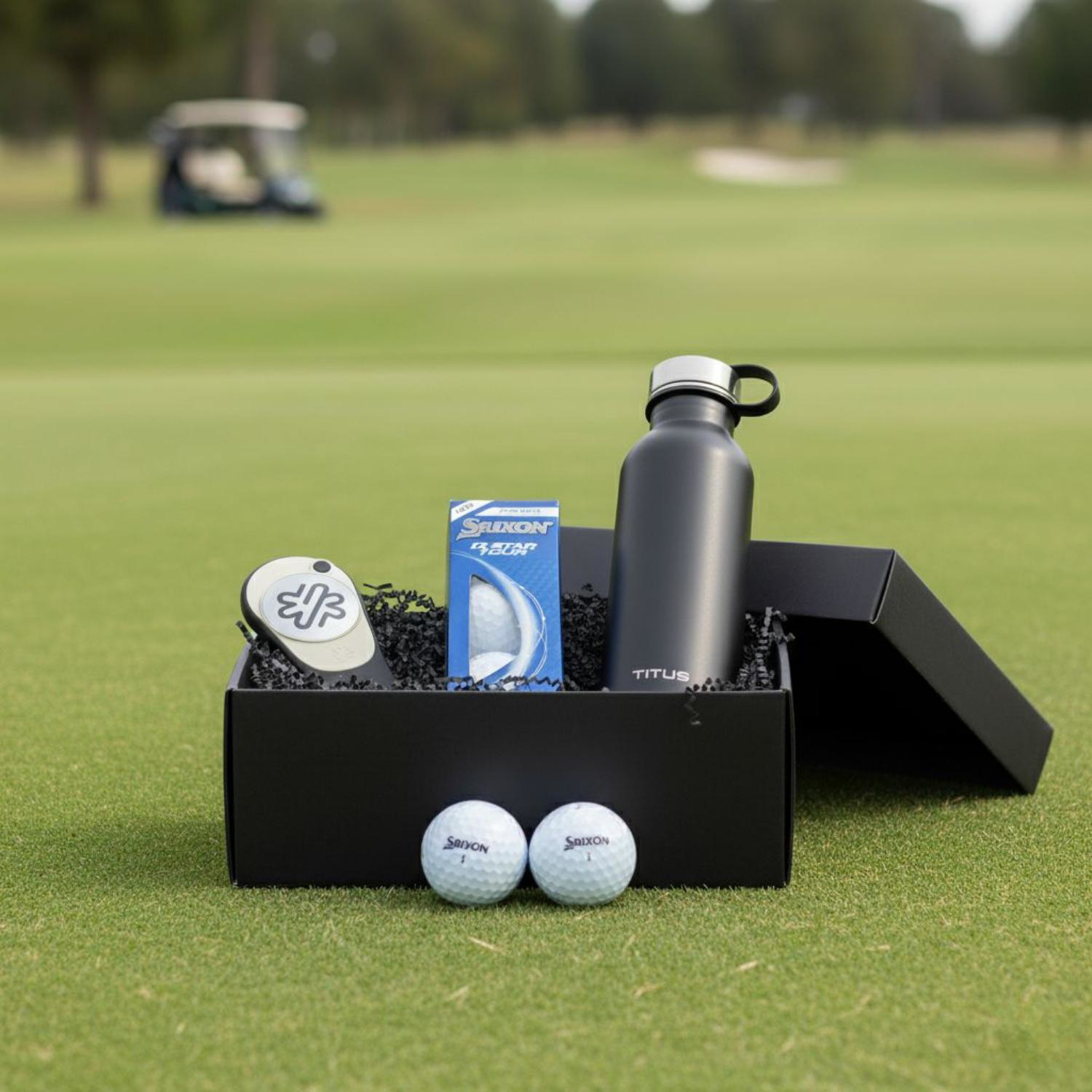 25 oz TiTUS® SS Water Bottle, Srixon® Golf Balls & Pitchfix® Icon Divot Tool Gift Set, custom water bottle with logo imprint 2