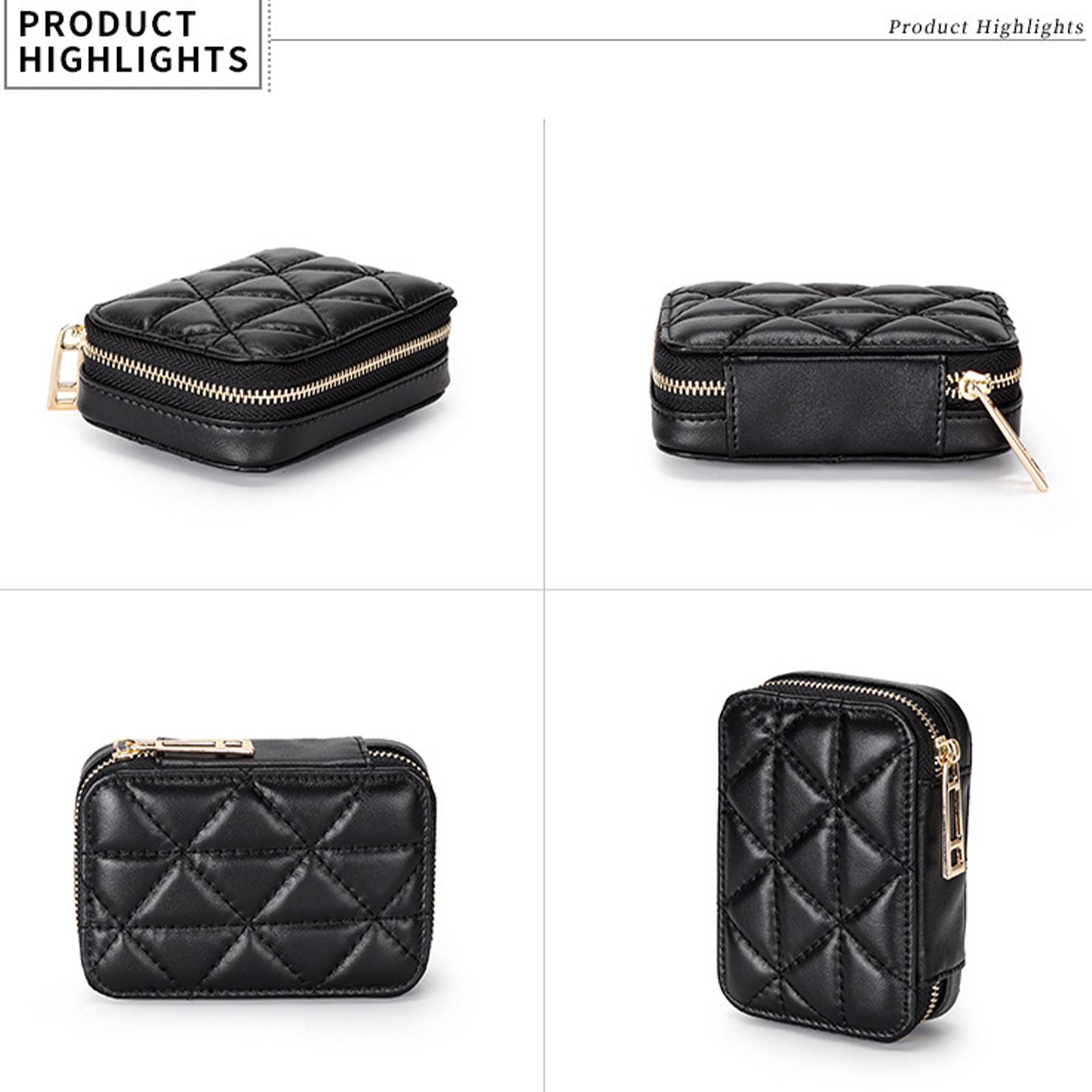 Genuine Leather Makeup Bag With Mirror 9