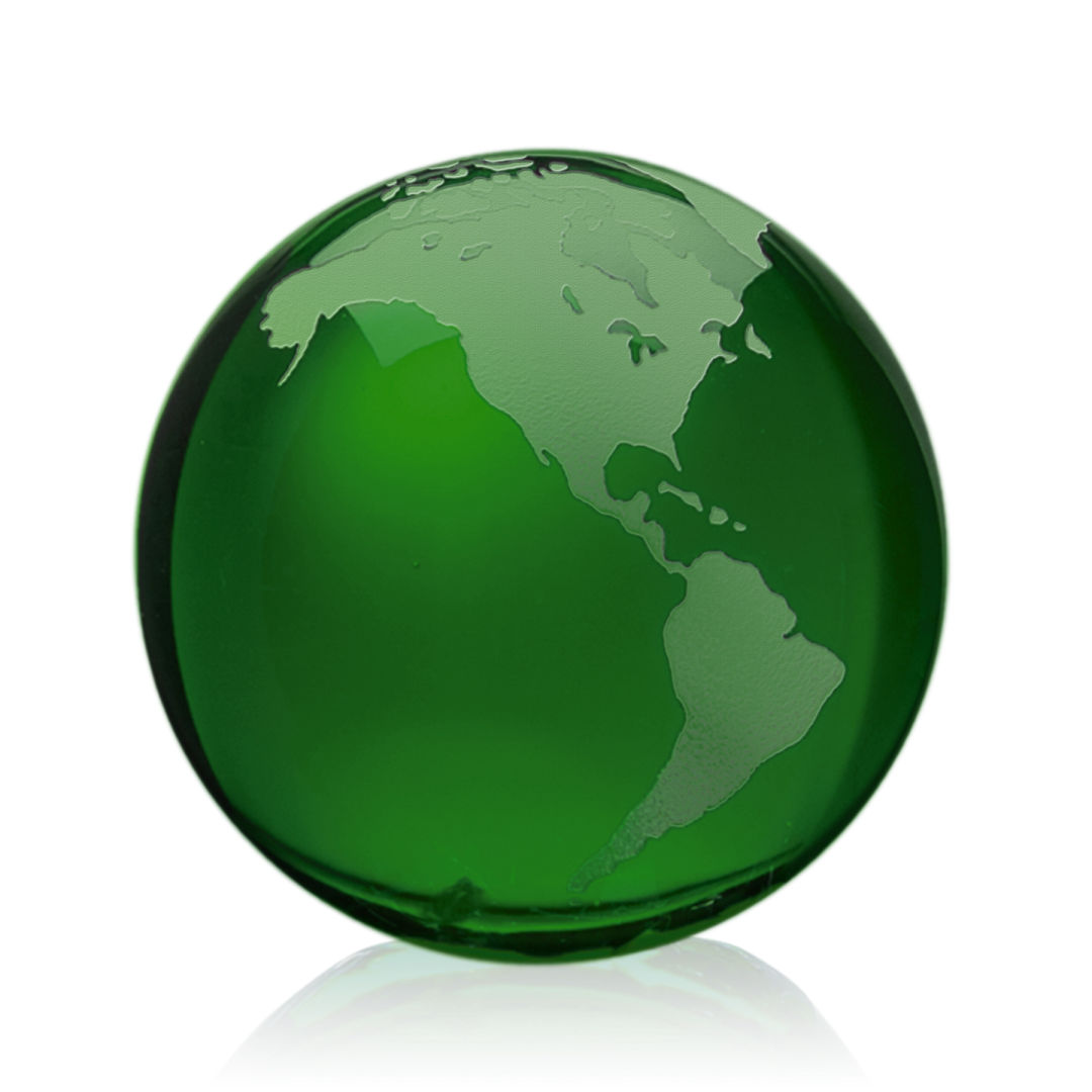 Globe Paperweight - Green 12