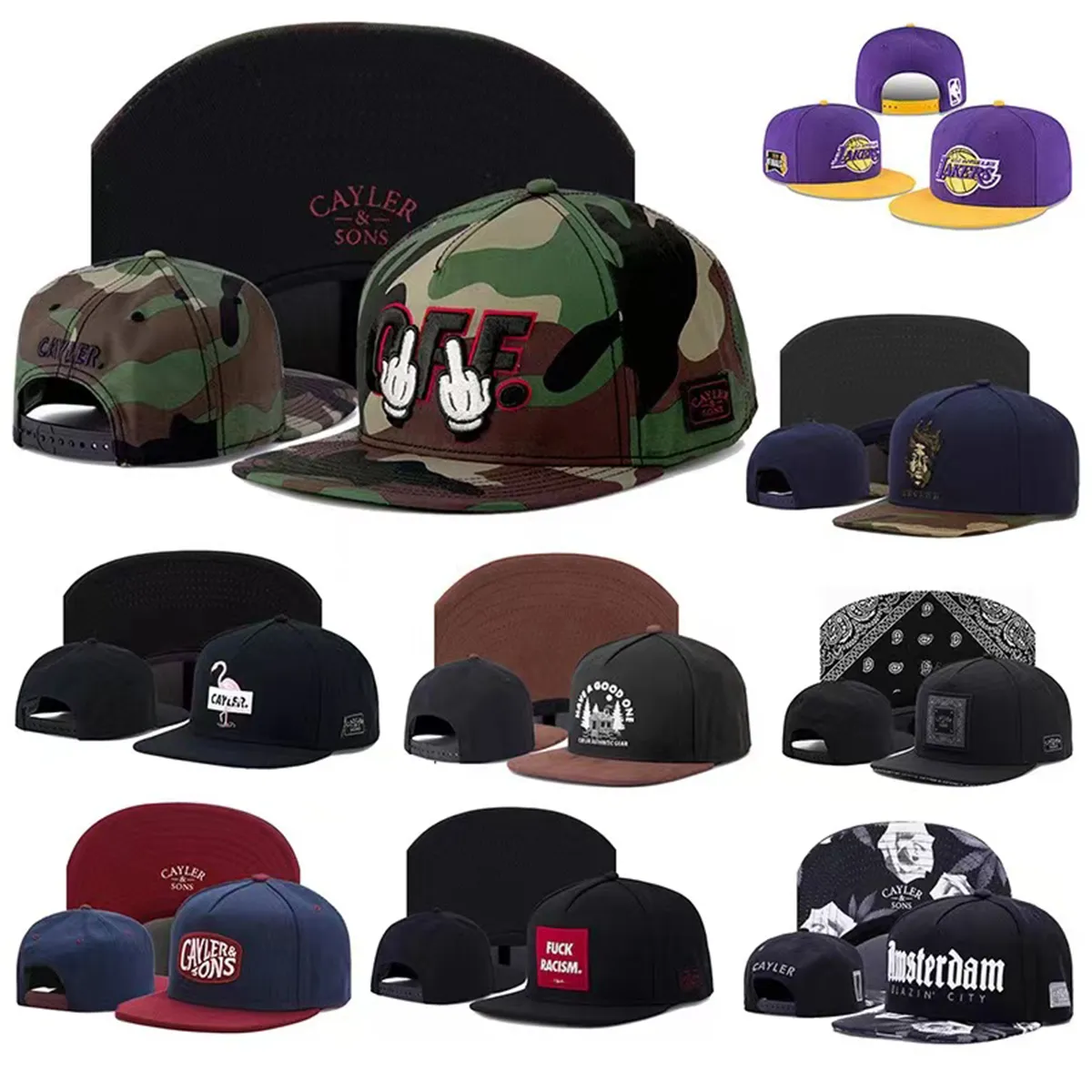 5 Pack Fashion Adjustable Comfortable Light Snapback Hat 4