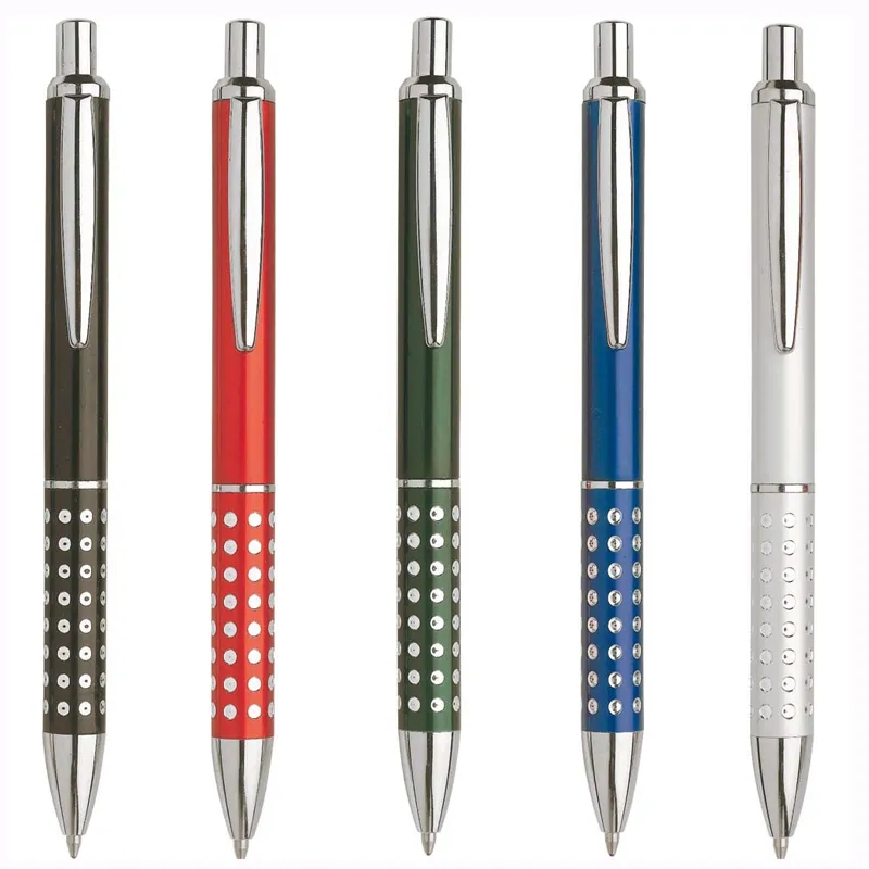 Bling ballpoint pen with aluminium grip 4