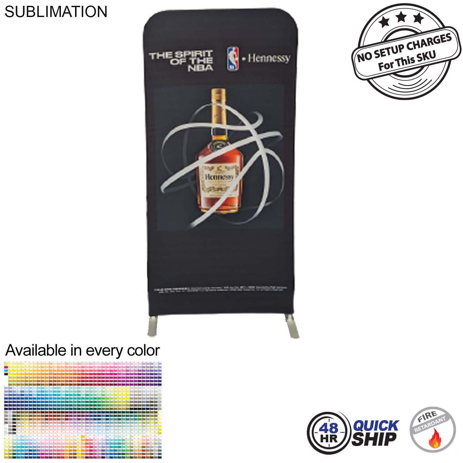 48Hr Quick Ship - 3'W x 78"H EuroFit Tension Fabric Banner Display Kit, Graphics Double Sided