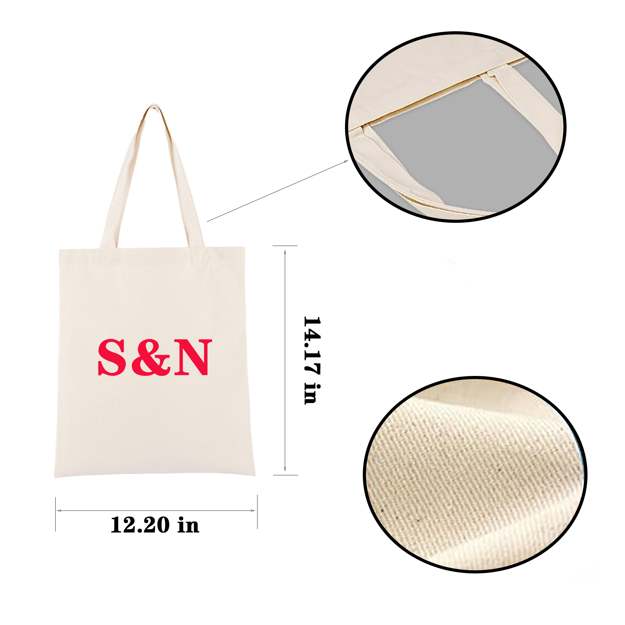 Hand-held Canvas Bag, custom tote bag with logo imprint 3