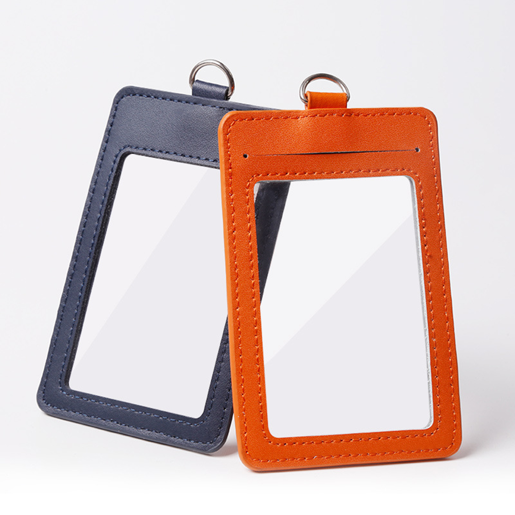 Faux Leather Vertical Badge Holder 2