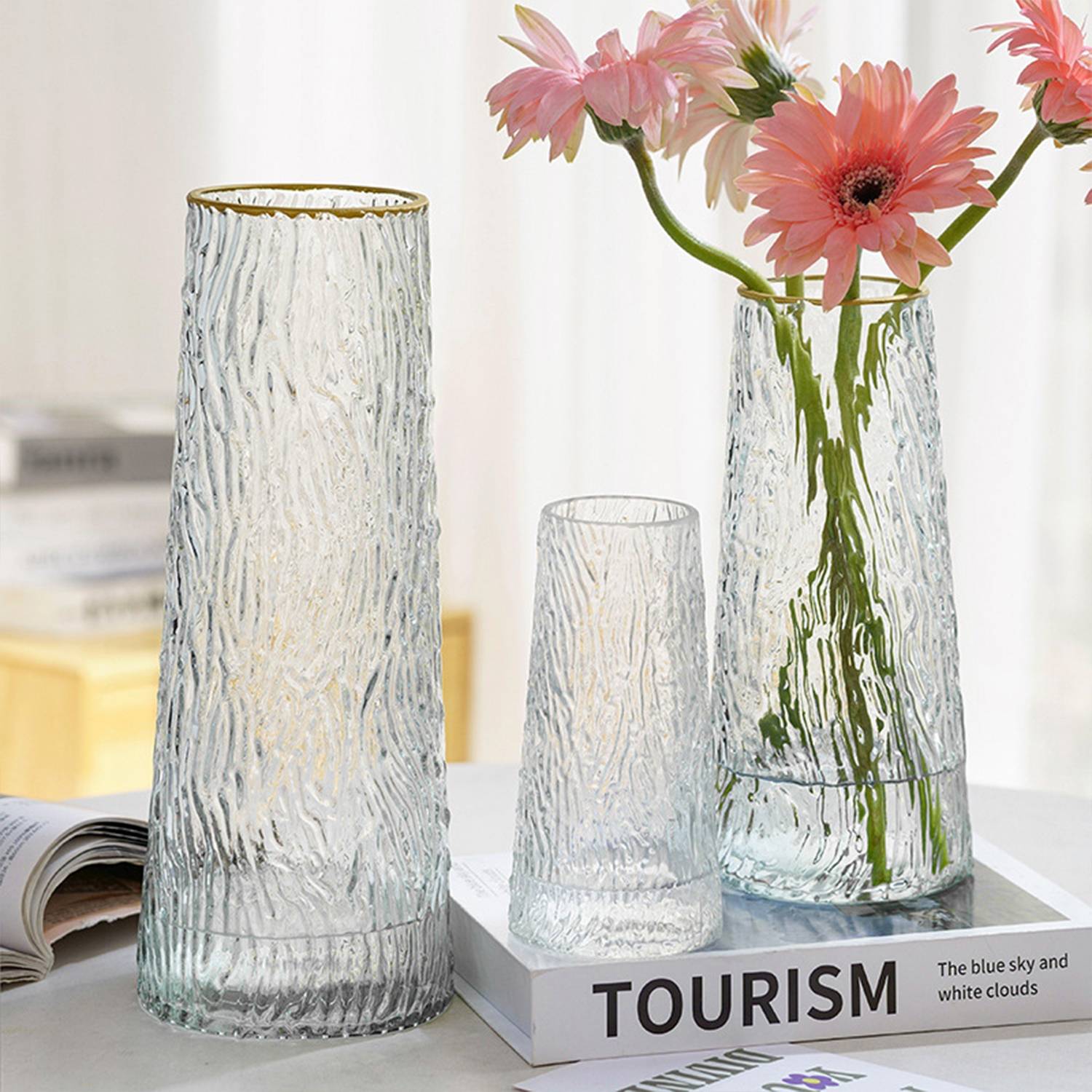Embossed Glass Vase 4