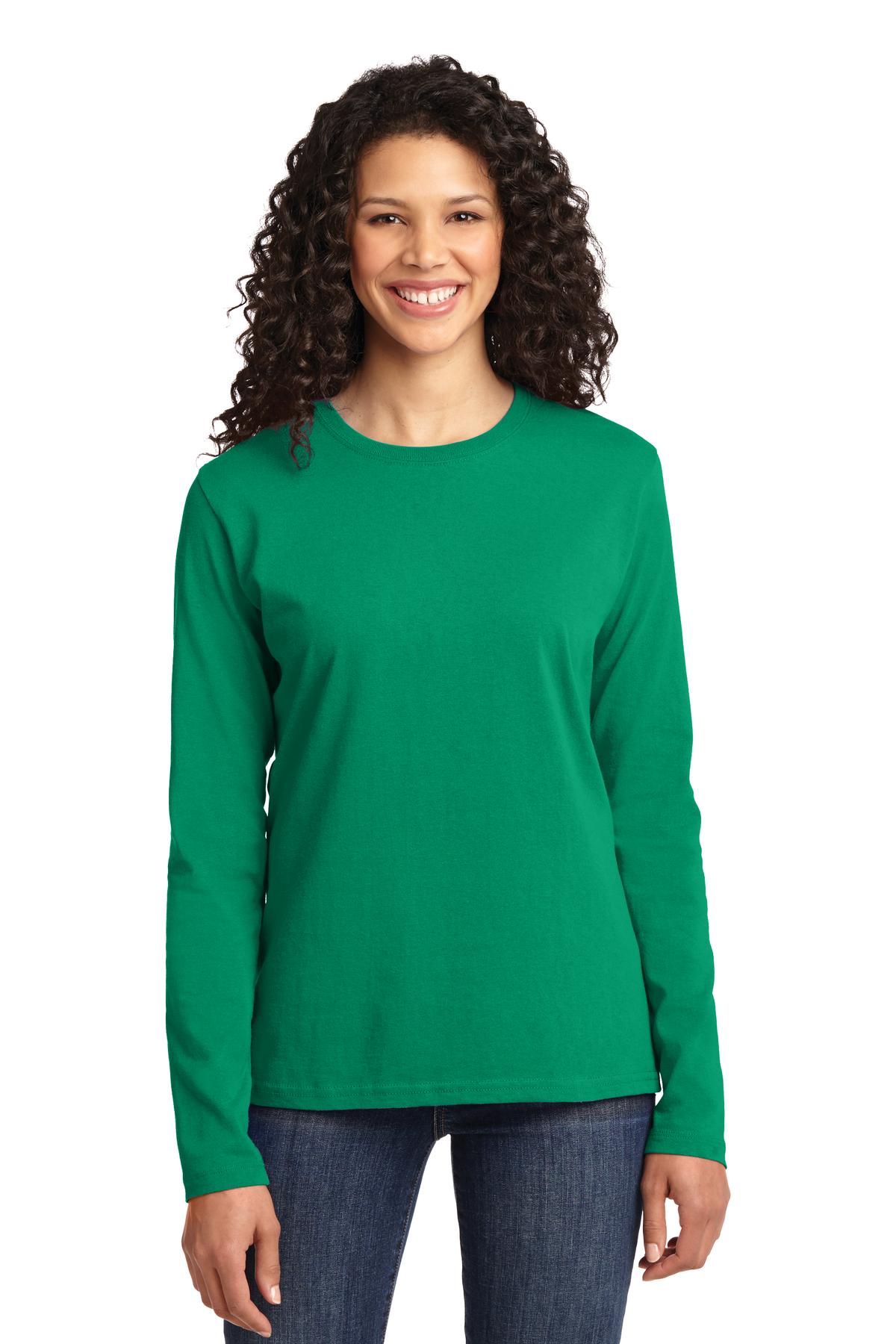 Port & Co Women's Long Sleeve Core Cotton Tee. LPC54LS 111