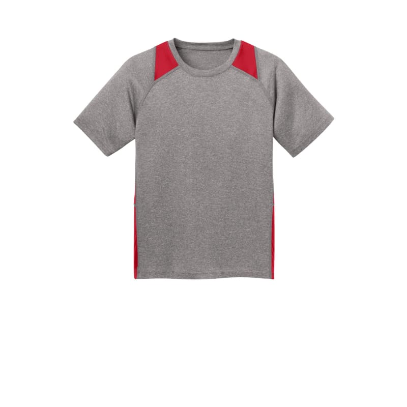 Sport-Tek Youth Heather Colorblock Contender Tee. 47