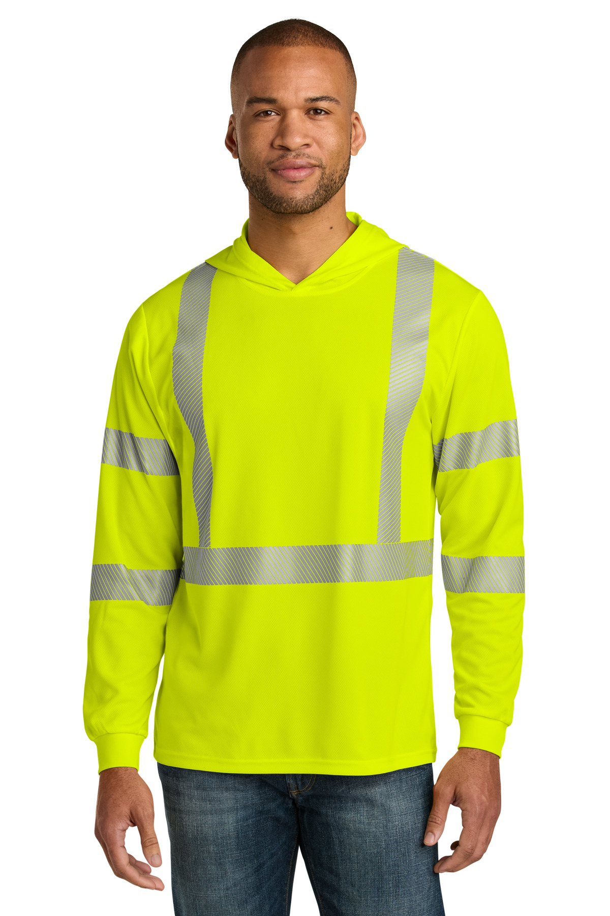 CornerStone ANSI 107 Class 3 Long Sleeve Segmented Tape Hooded Tee CS208 10