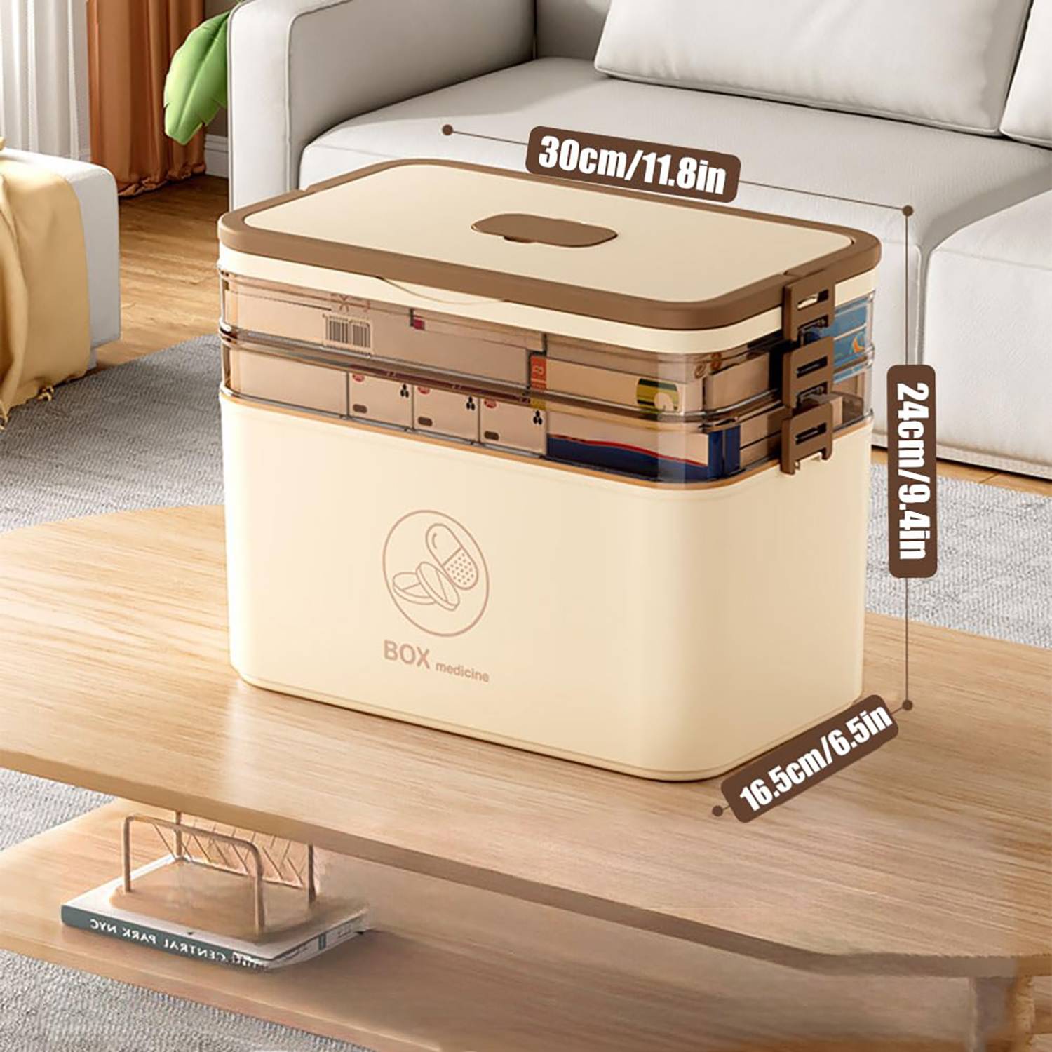 Three-Layer Large-Capacity Transparent Medicine Box 2