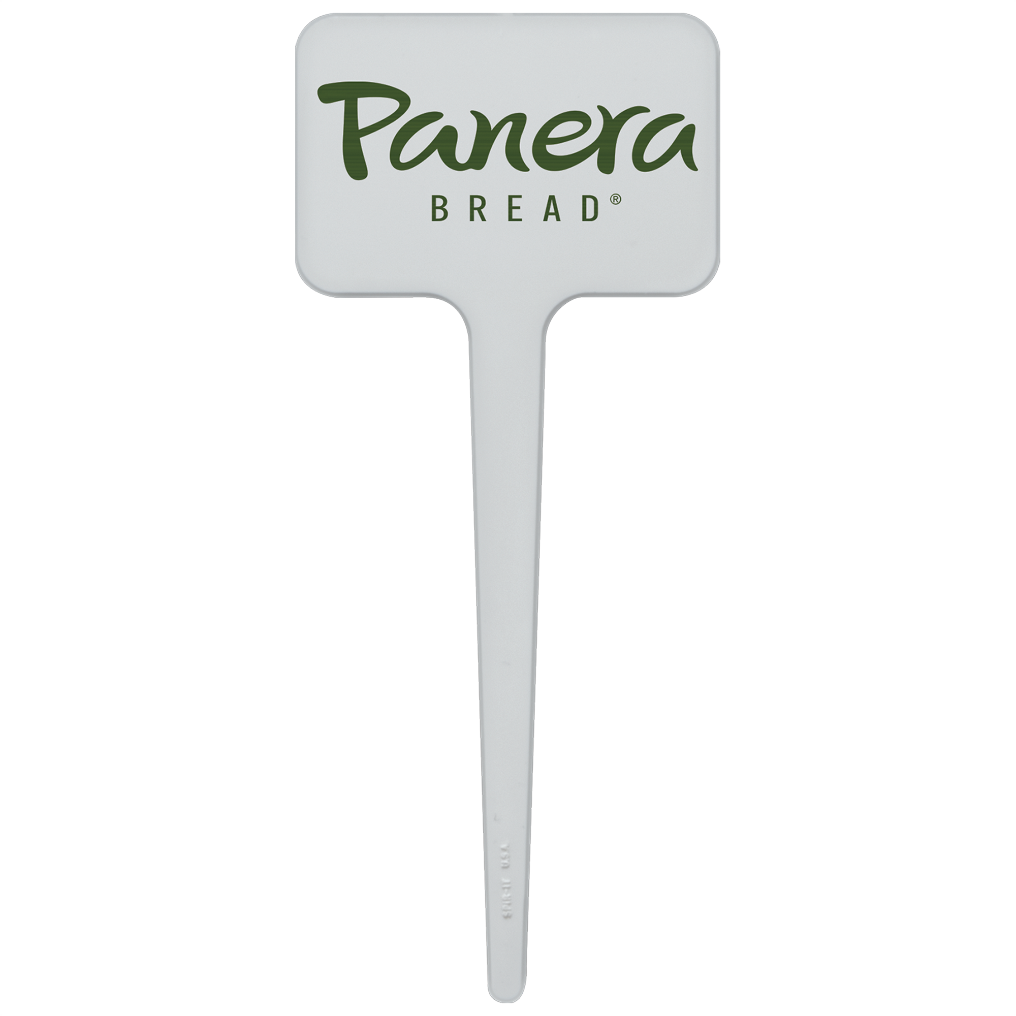 3.5" Rectangle Plastic Food Pick - White 1