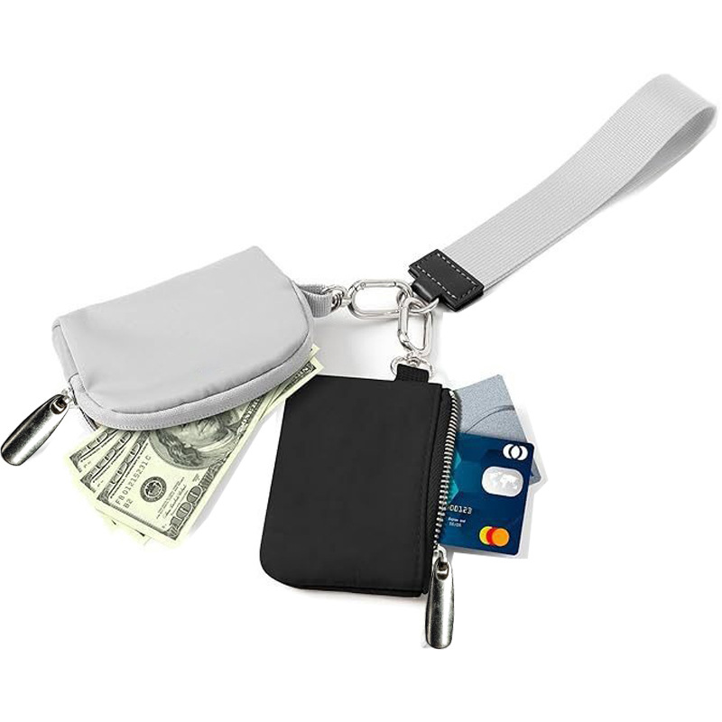 Dual Pouch Wristlet Keychain Wallet 1