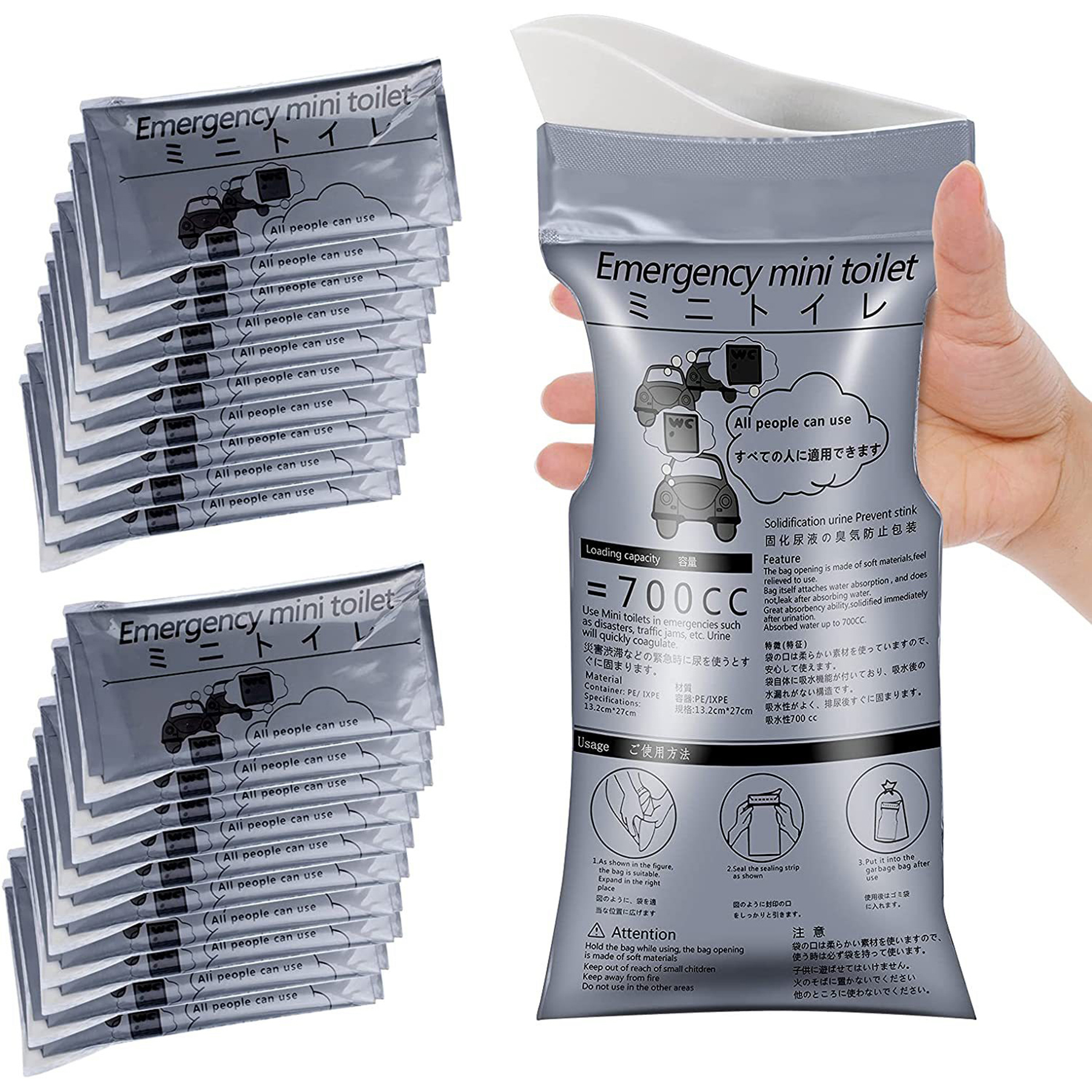 Large Capacity 700ml Disposable Urine Bags 3