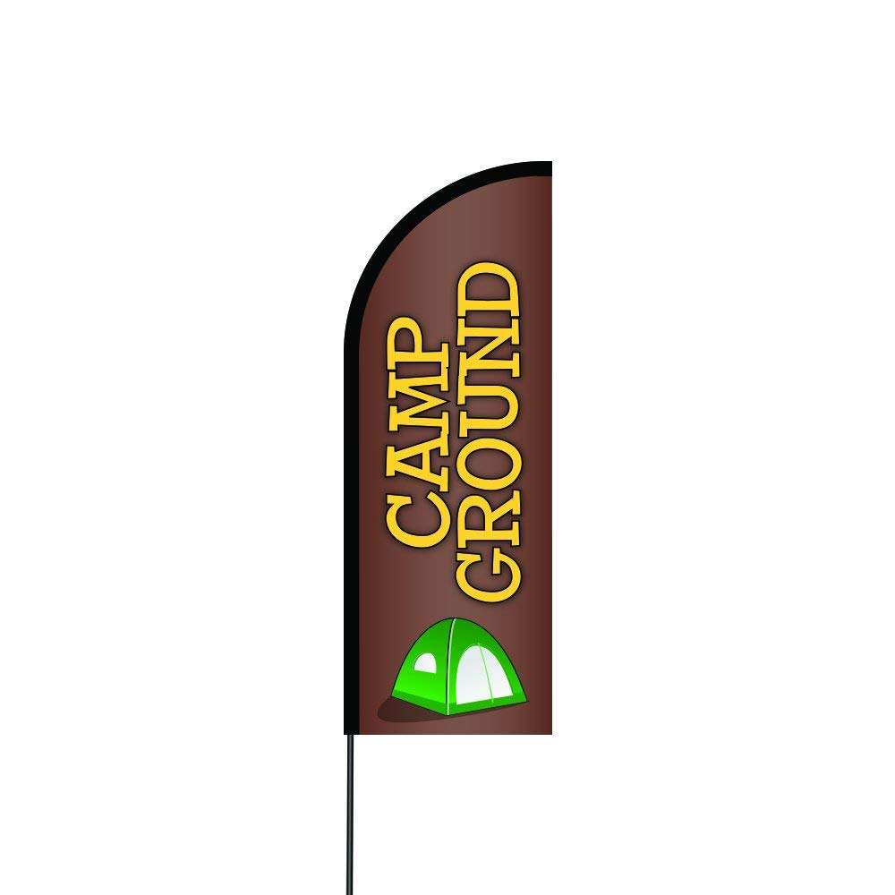 Campground Flag Kit Hardware 11' Feet Feather Flag Sign Outdoor Banner 2