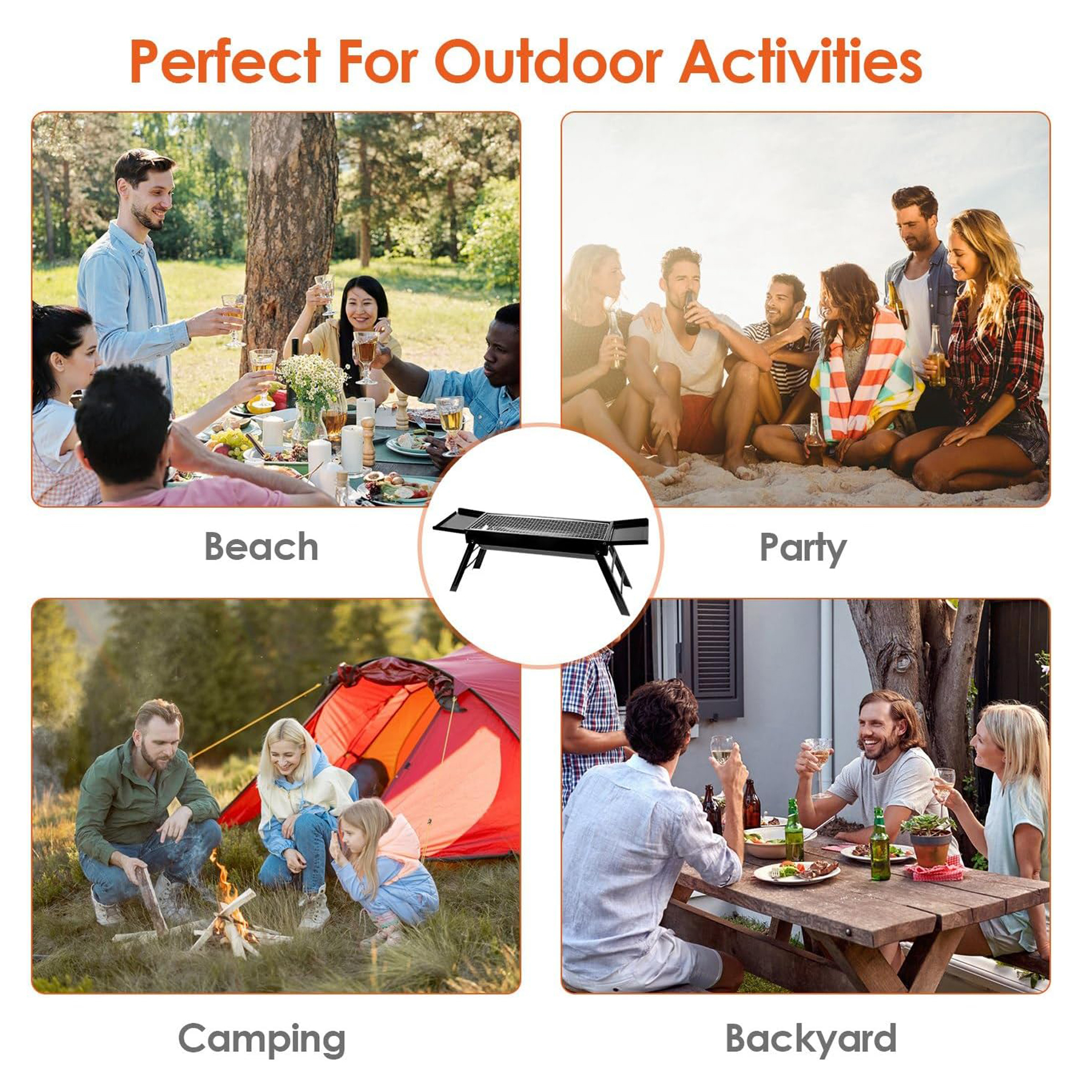 Portable Folding Charcoal BBQ Grill 3