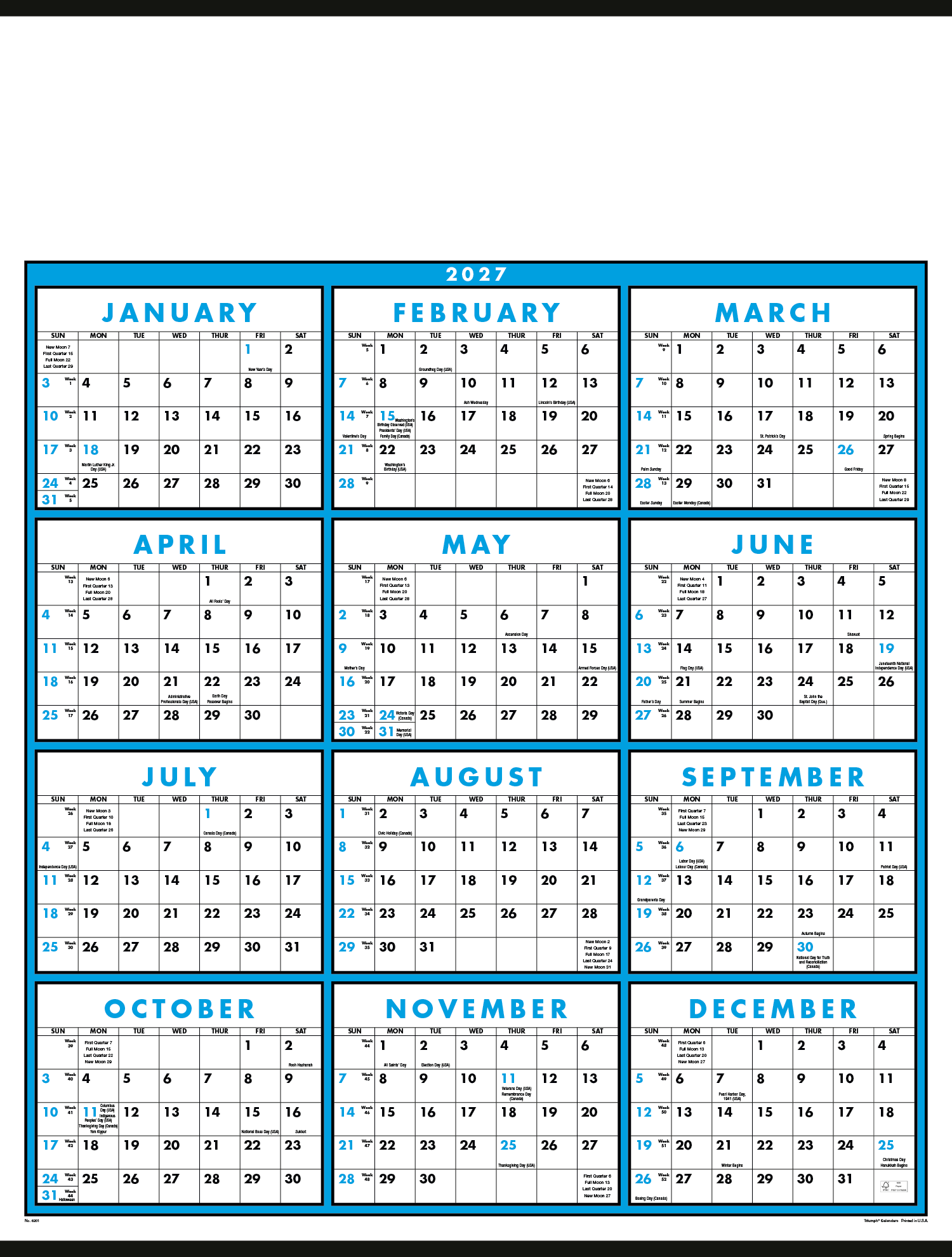Triumph® Calendars Span-A-Year Non-Laminated Calendar 10
