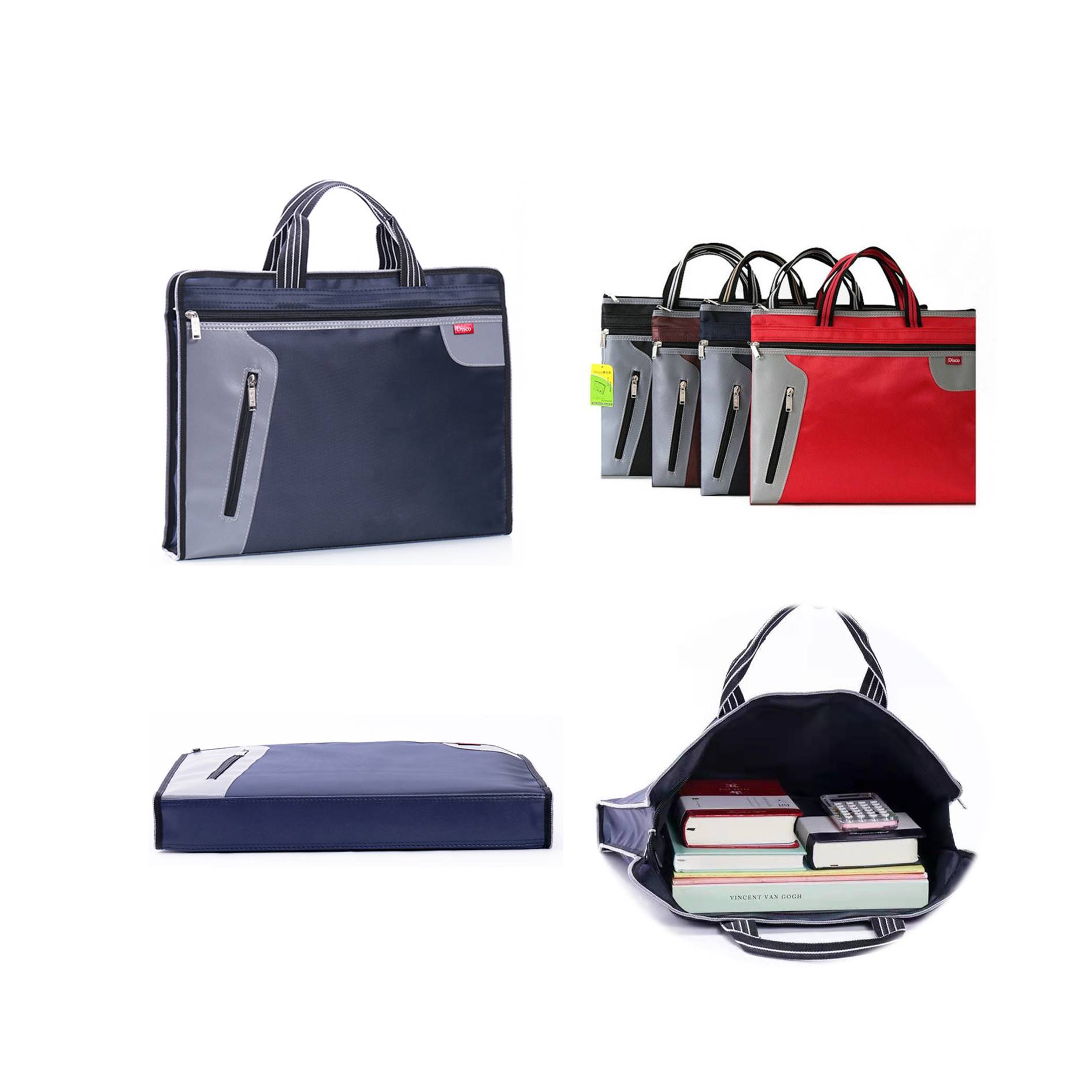 Portable Double-Layer Zipper File Document Bag 3