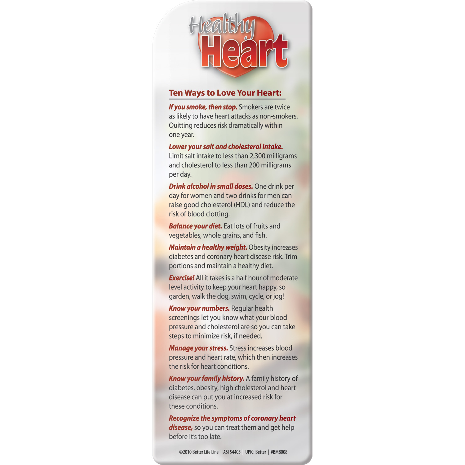 Bookmark - Healthy Heart 2