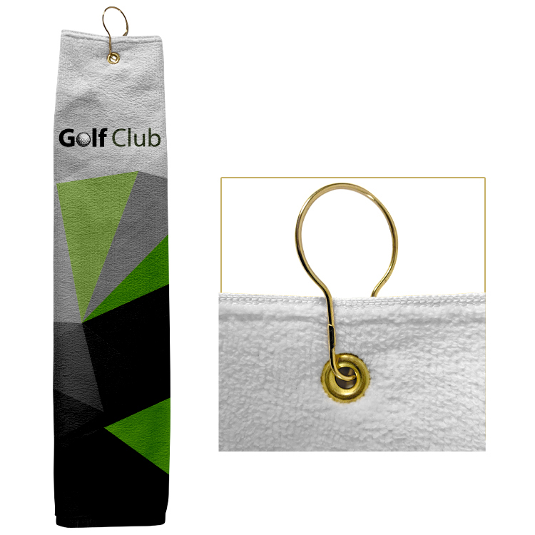 Large Custom Full Color Grommeted Tri-Fold Golf Towel 4