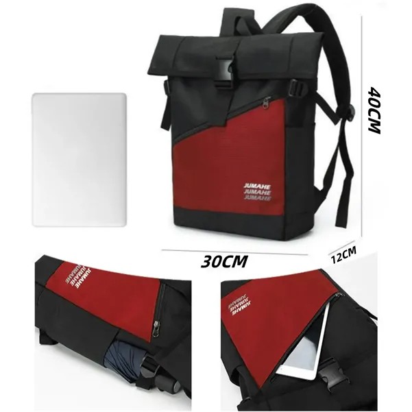 Durable Color-block Backpack Insulated Travel Bag 3